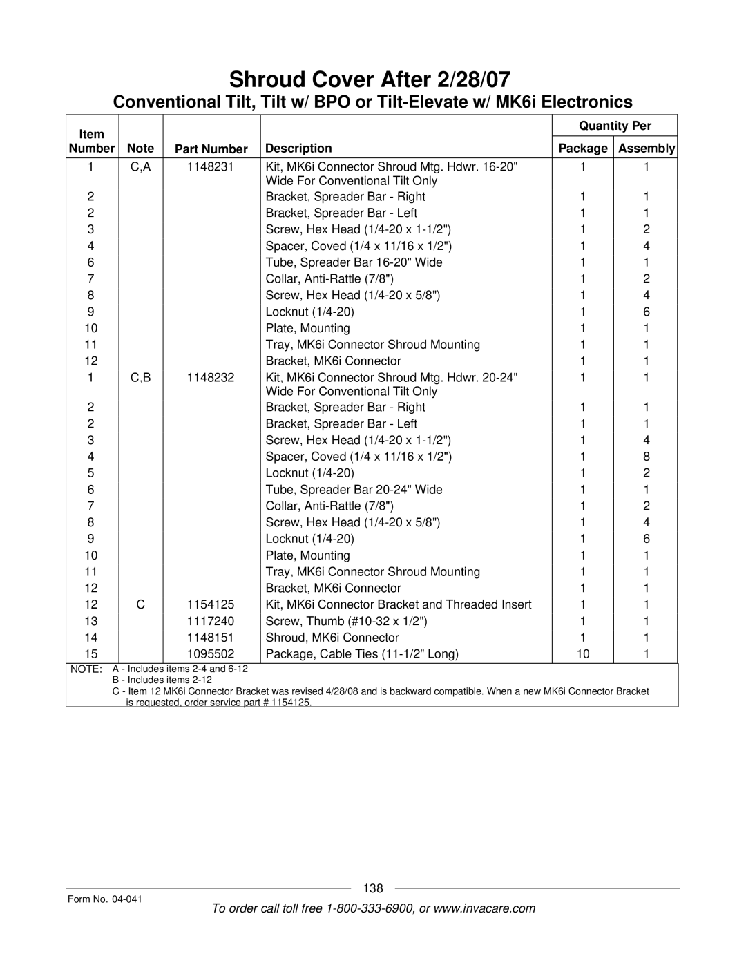 Invacare Formula manual 138 