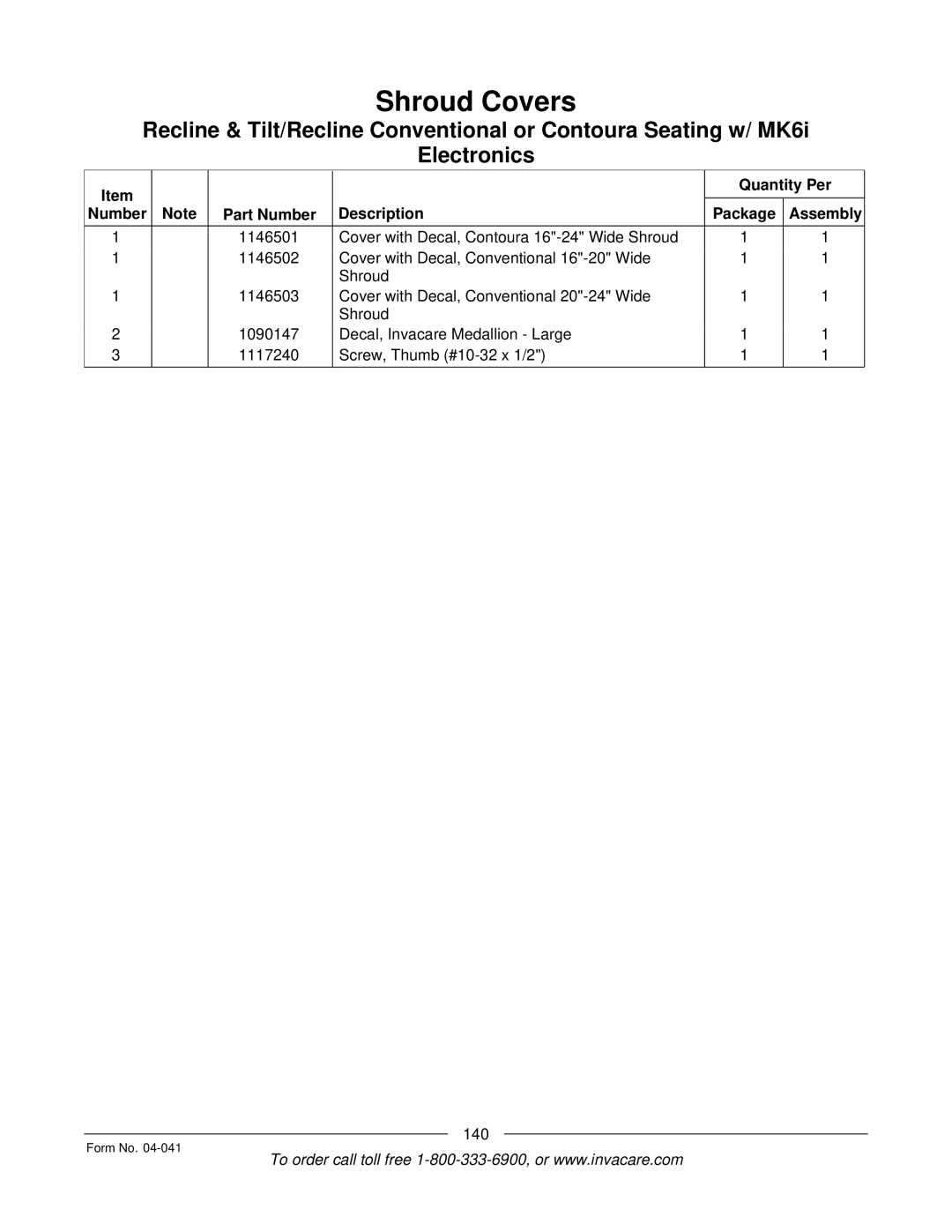 Invacare Formula manual 140 