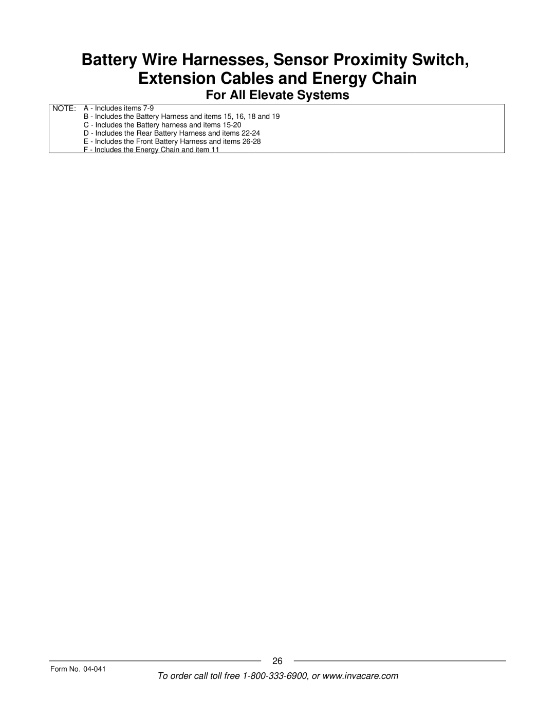 Invacare Formula manual For All Elevate Systems 