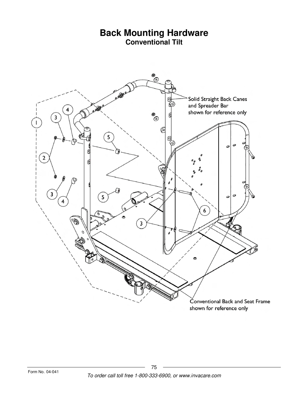 Invacare Formula manual Back Mounting Hardware 