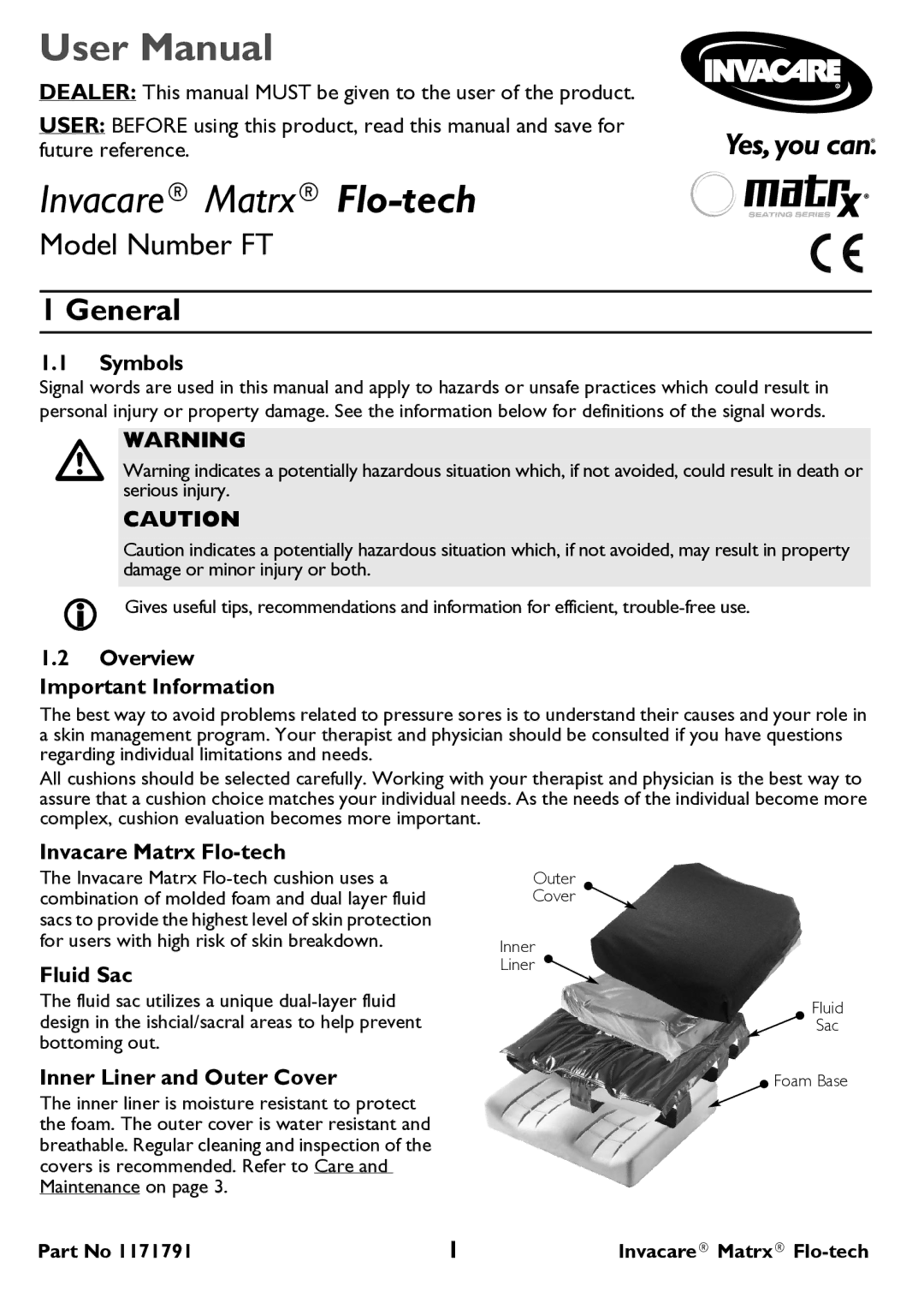 Invacare FT user manual General 