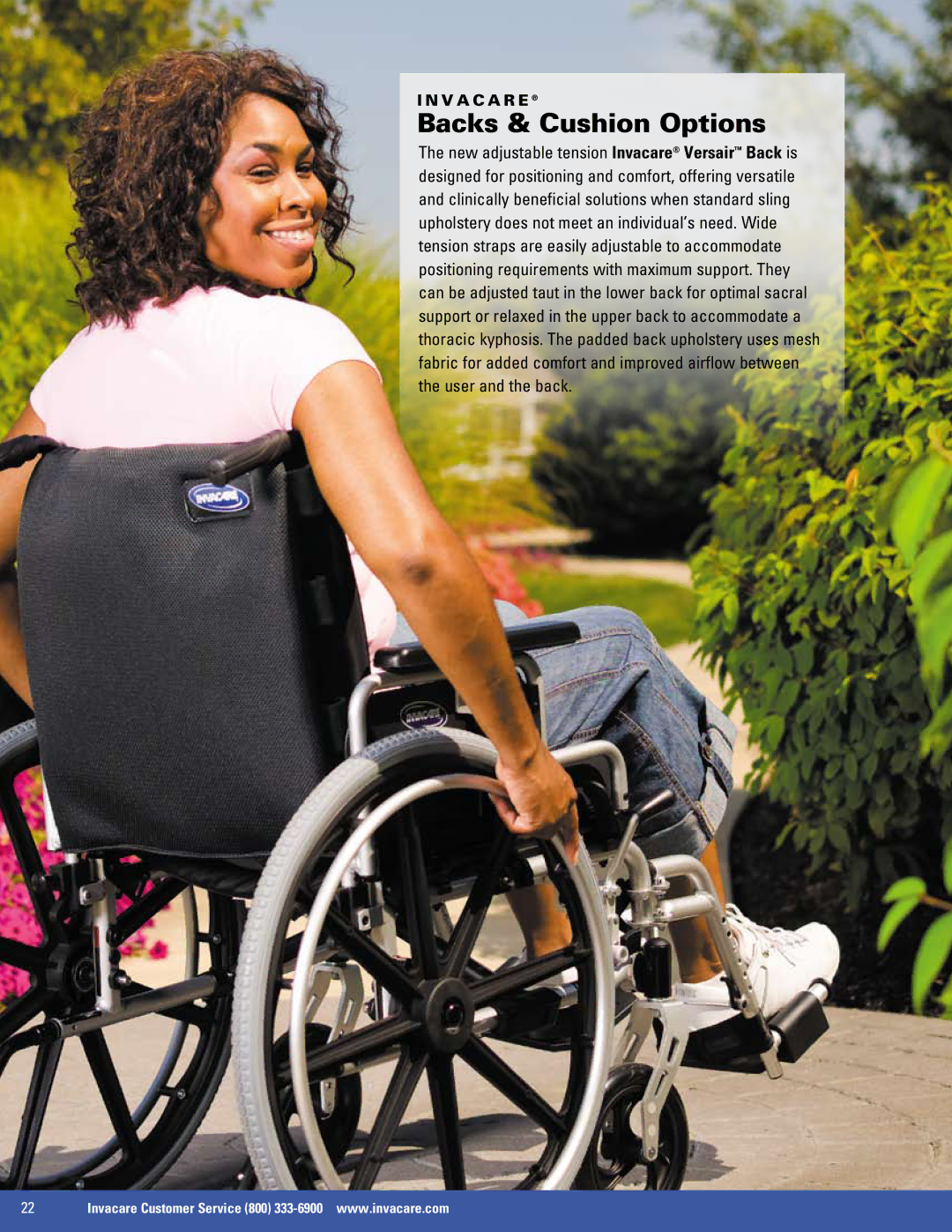 Invacare HCPCS E1038 manual Backs & Cushion Options 