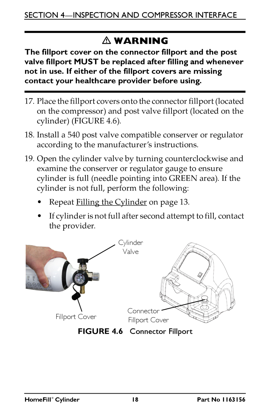 Invacare HF2E540M9 manual Connector Fillport 