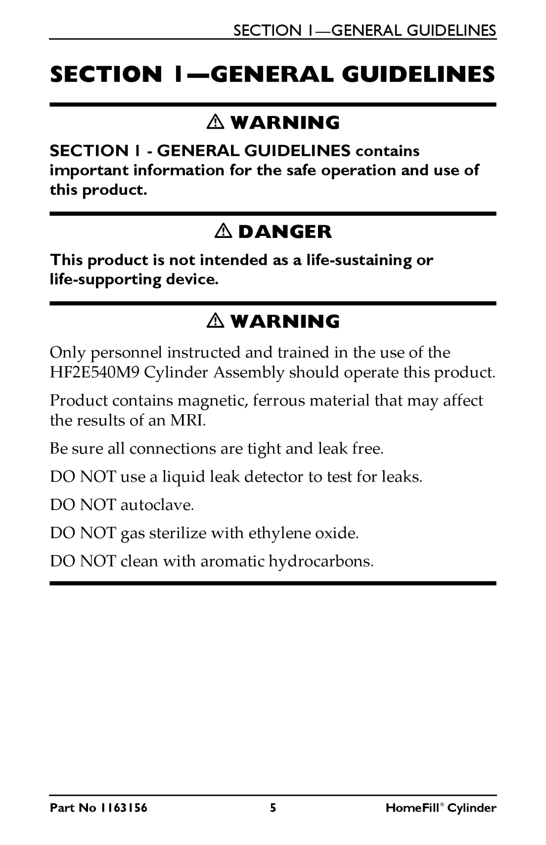 Invacare HF2E540M9 manual General Guidelines 