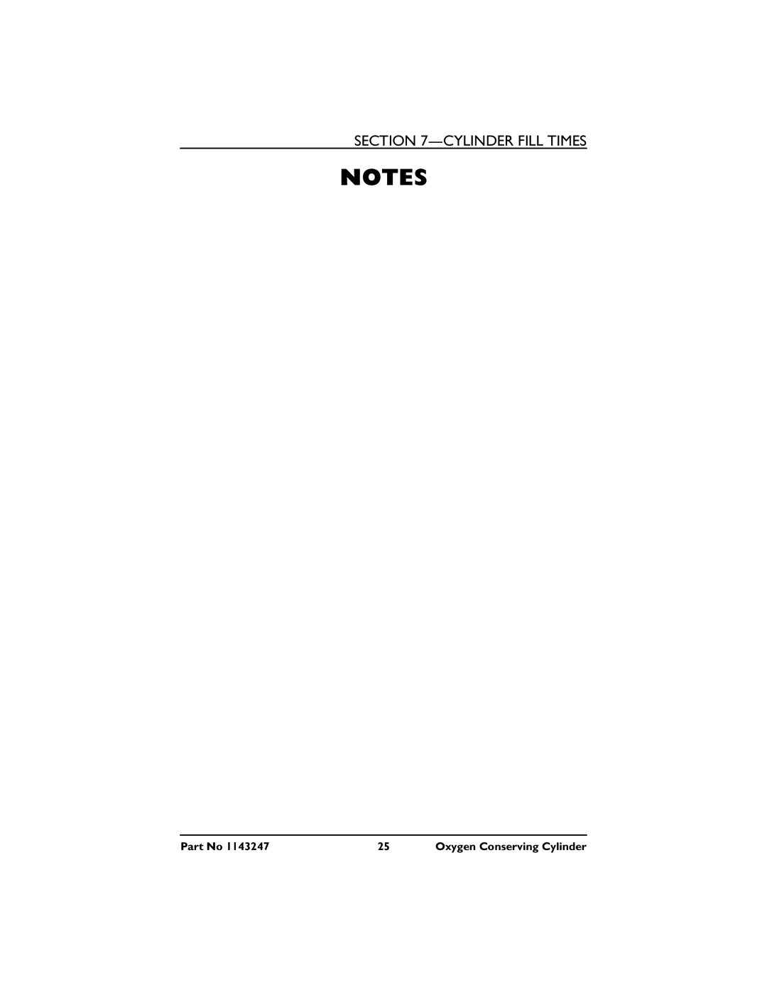 Invacare HF2PCM2KIT manual Cylinder Fill Times 