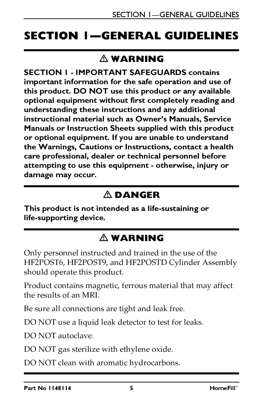 Invacare HF2POST9, HF2POST6, HF2POSTD, 1148114 manual General Guidelines 