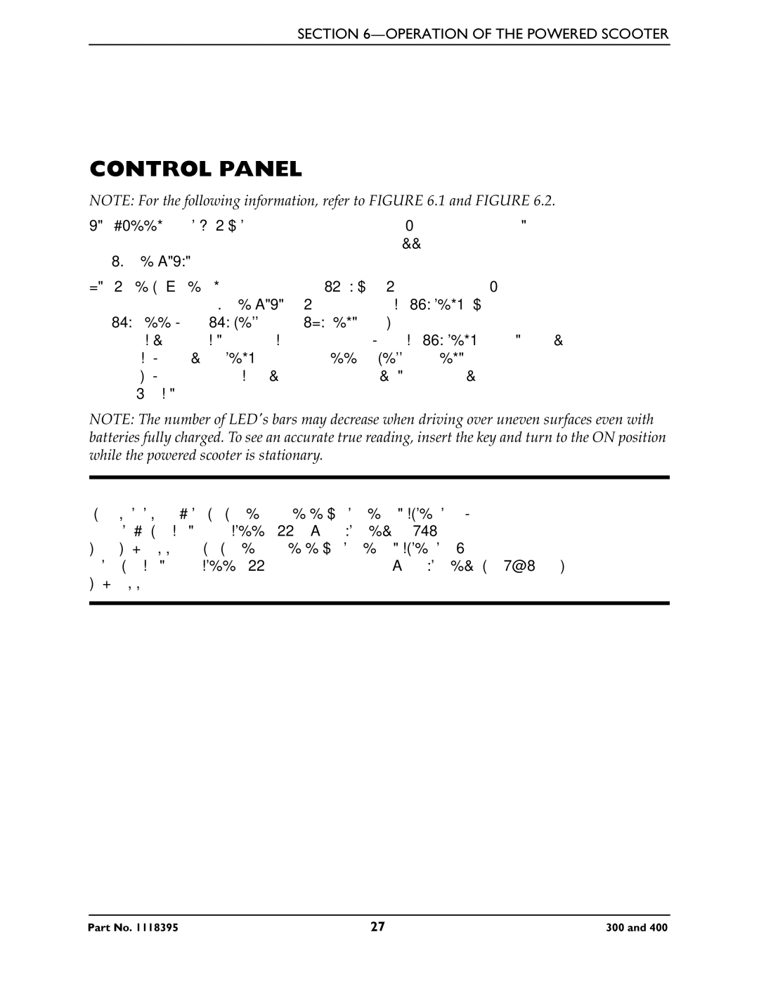 Invacare HMV Highly 400, HMV Highly 300 manual Operation of the Powered Scooter, Control Panel 