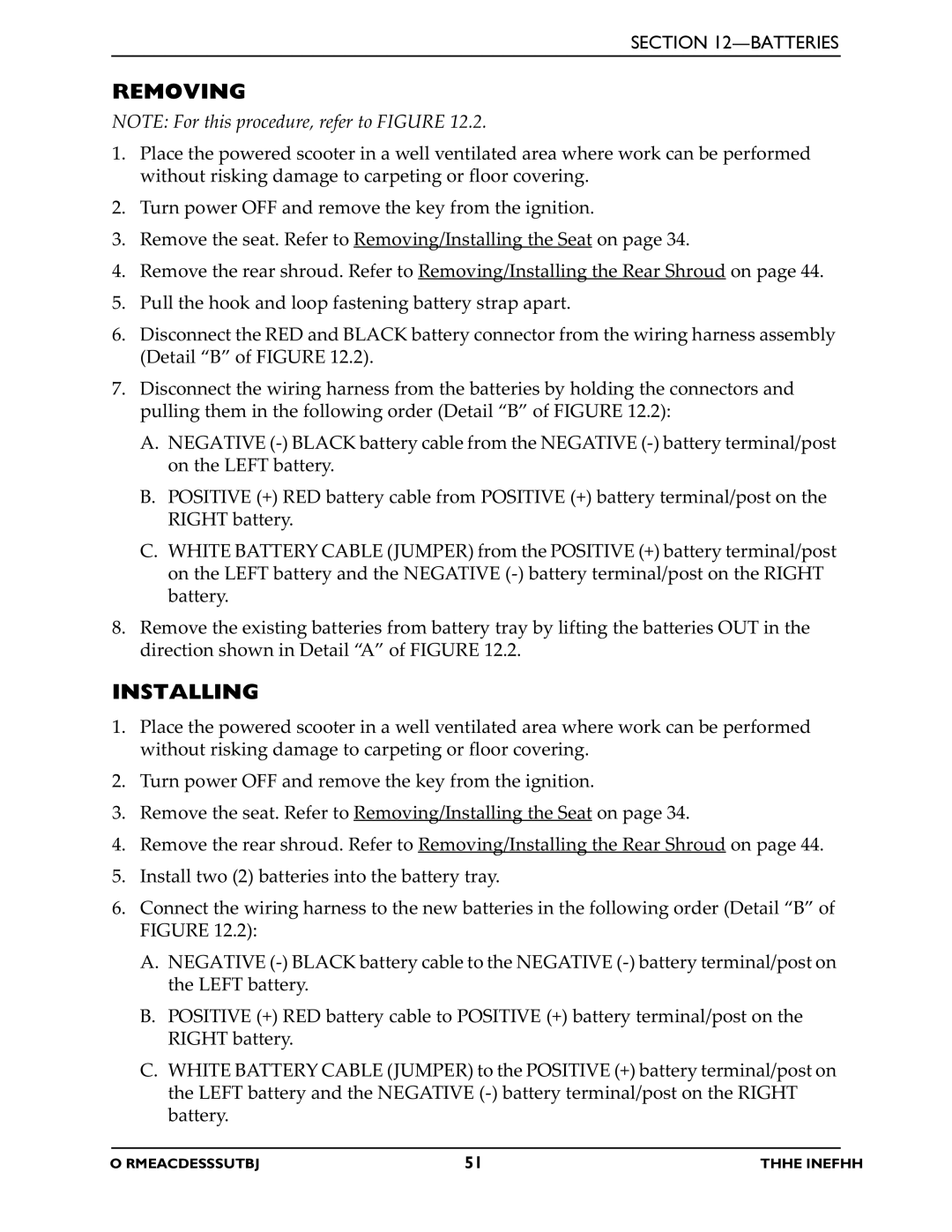 Invacare HMV Highly 400, HMV Highly 300 manual Removing 