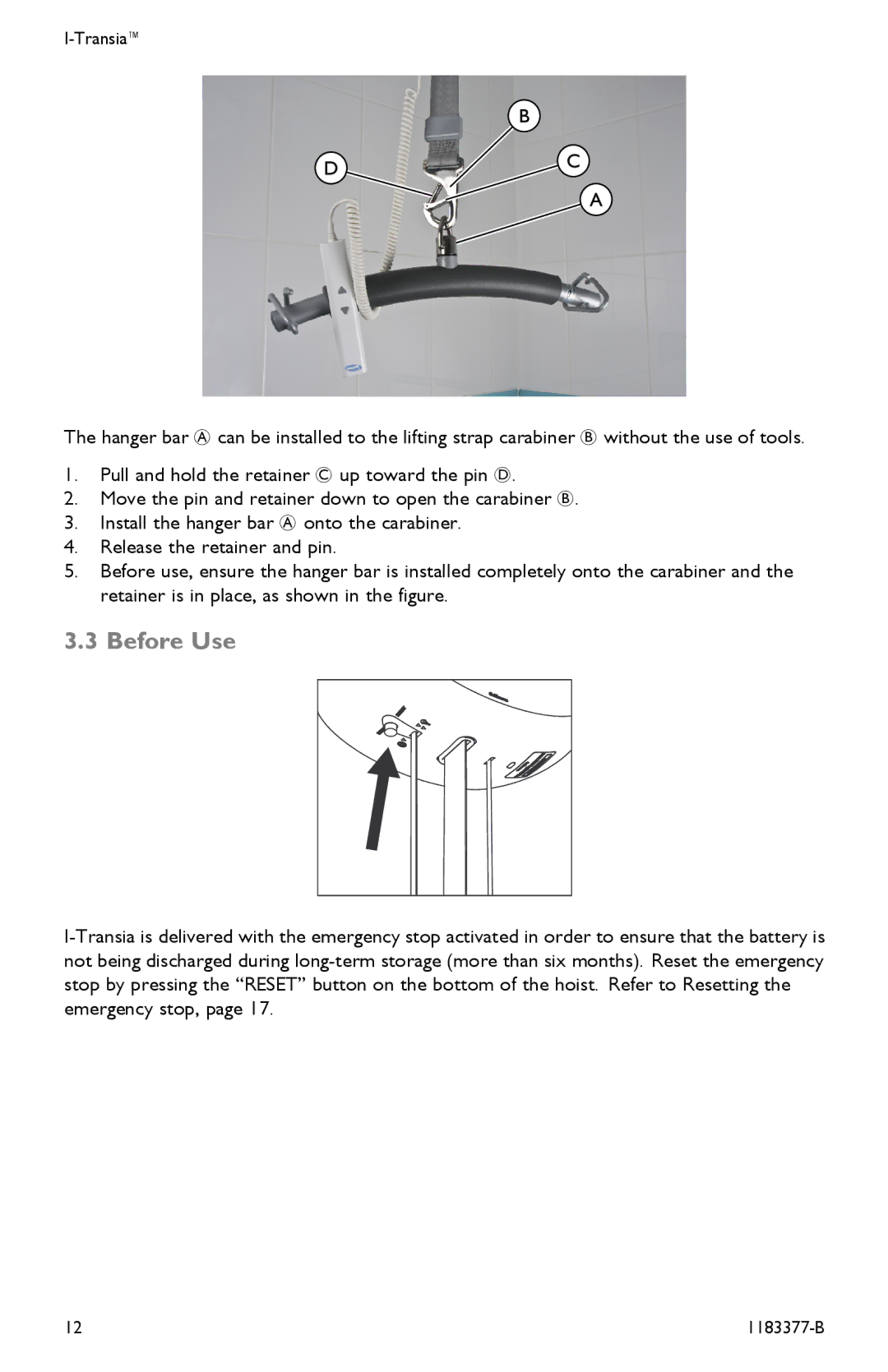 Invacare I-Transia 205 kg), I-Transia 250 kg user manual Before Use 