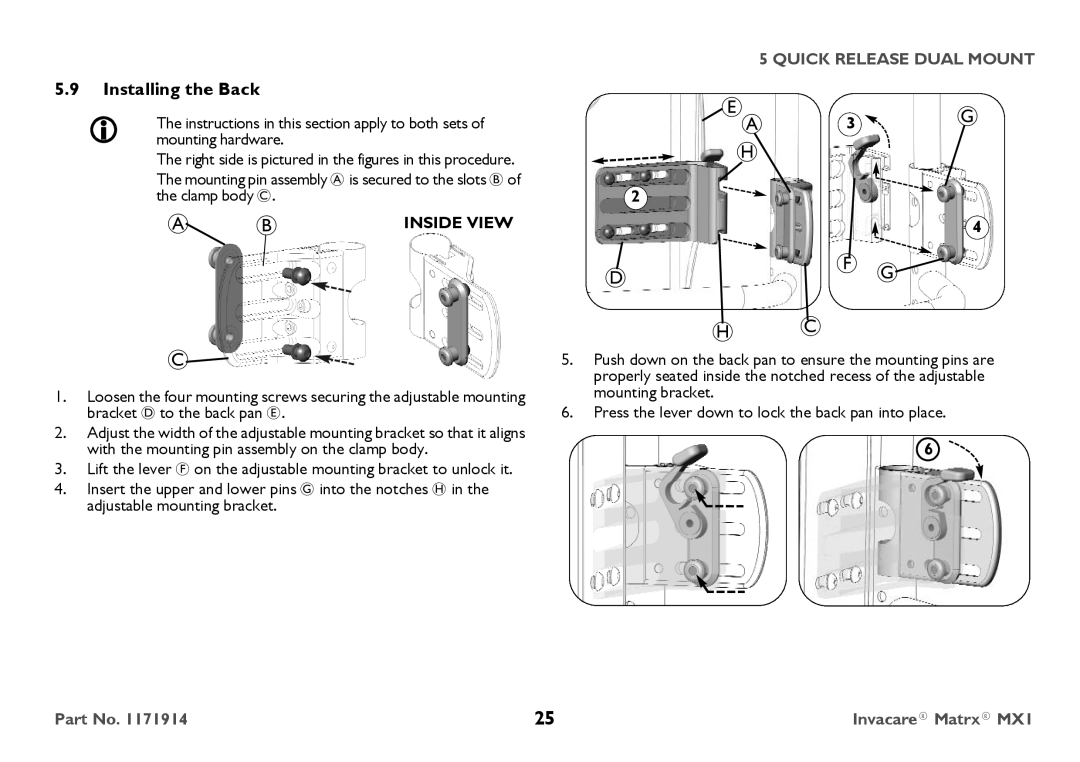 Invacare IMX1 user manual Inside View 