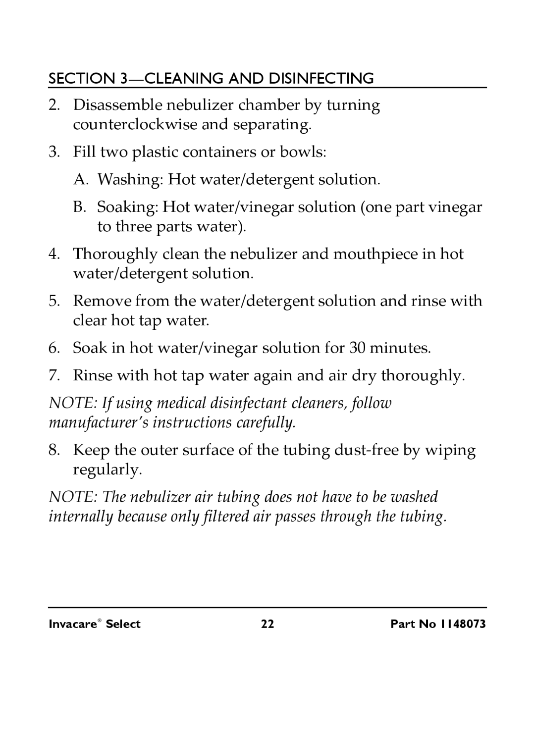 Invacare IRC 1705 manual Cleaning and Disinfecting 