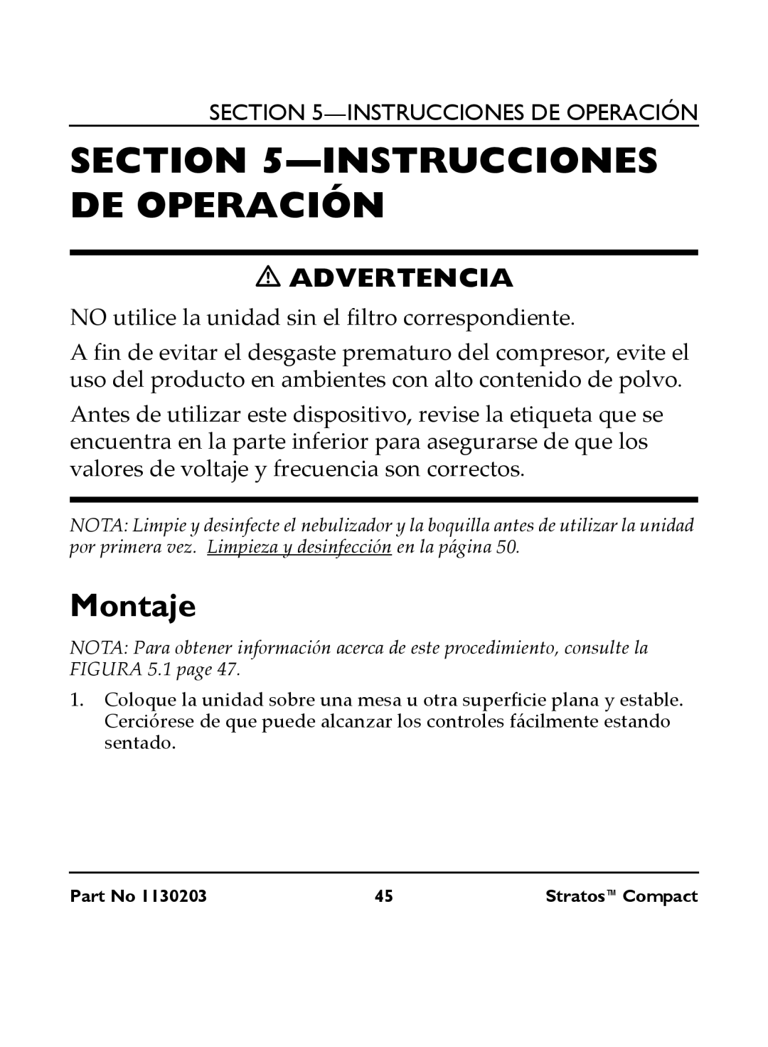 Invacare IRC 1710 user manual Instrucciones DE Operación, Montaje 