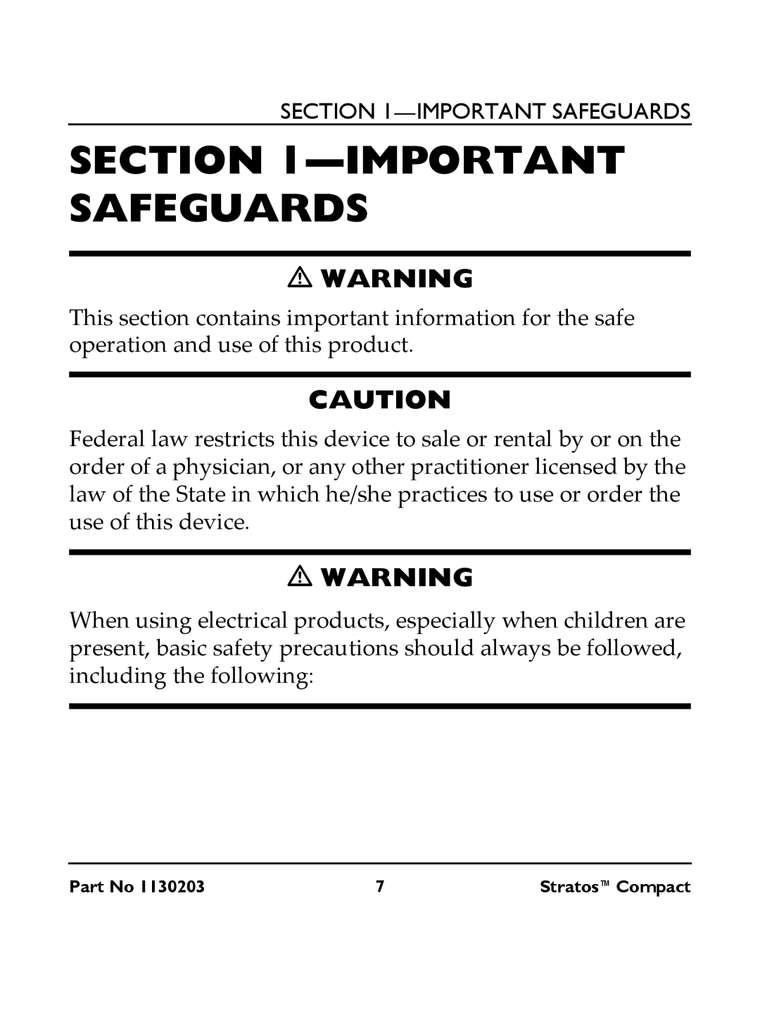 Invacare IRC 1710 user manual Important Safeguards 