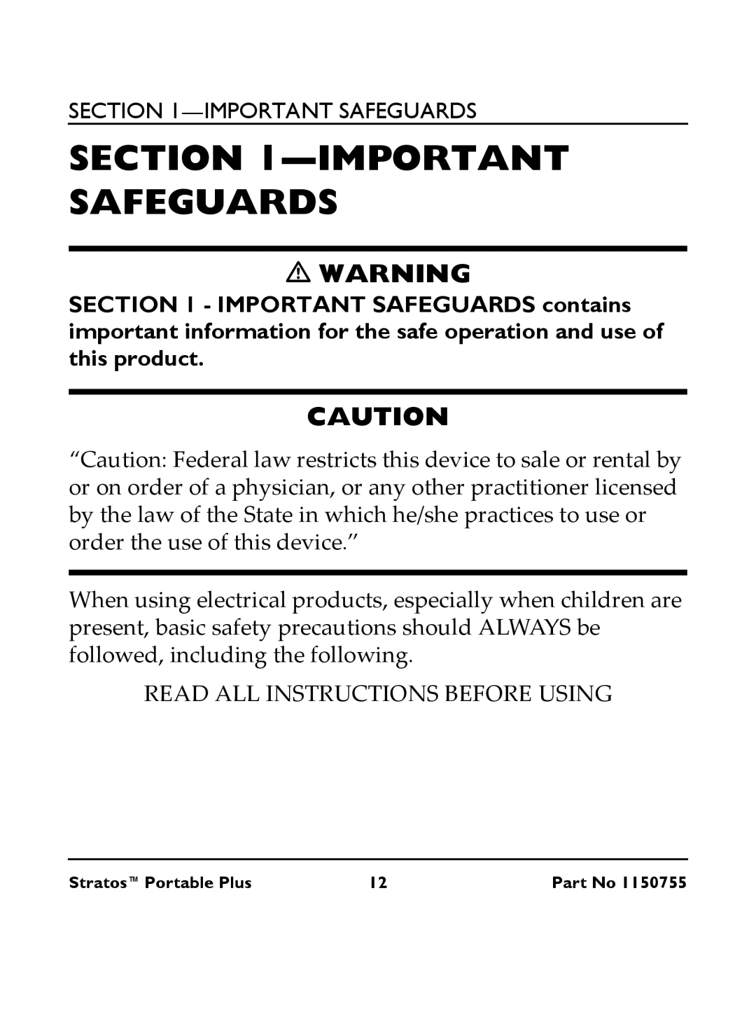 Invacare IRC 1730 manual Important Safeguards, Read ALL Instructions Before Using 