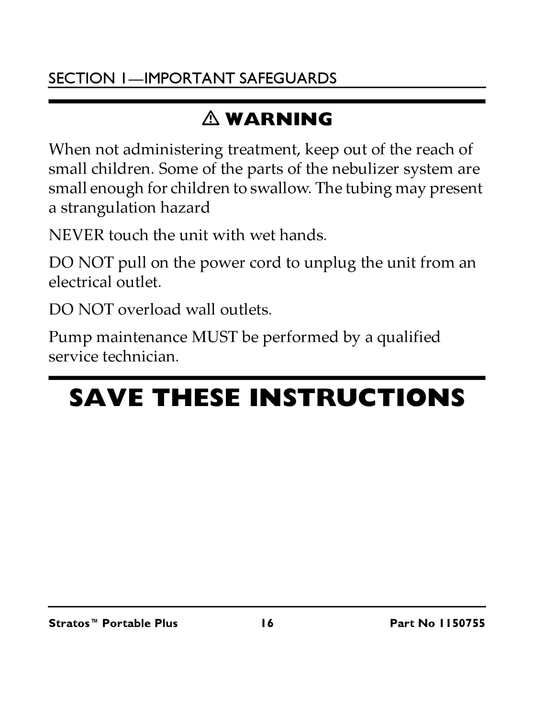 Invacare IRC 1730 manual Important Safeguards 