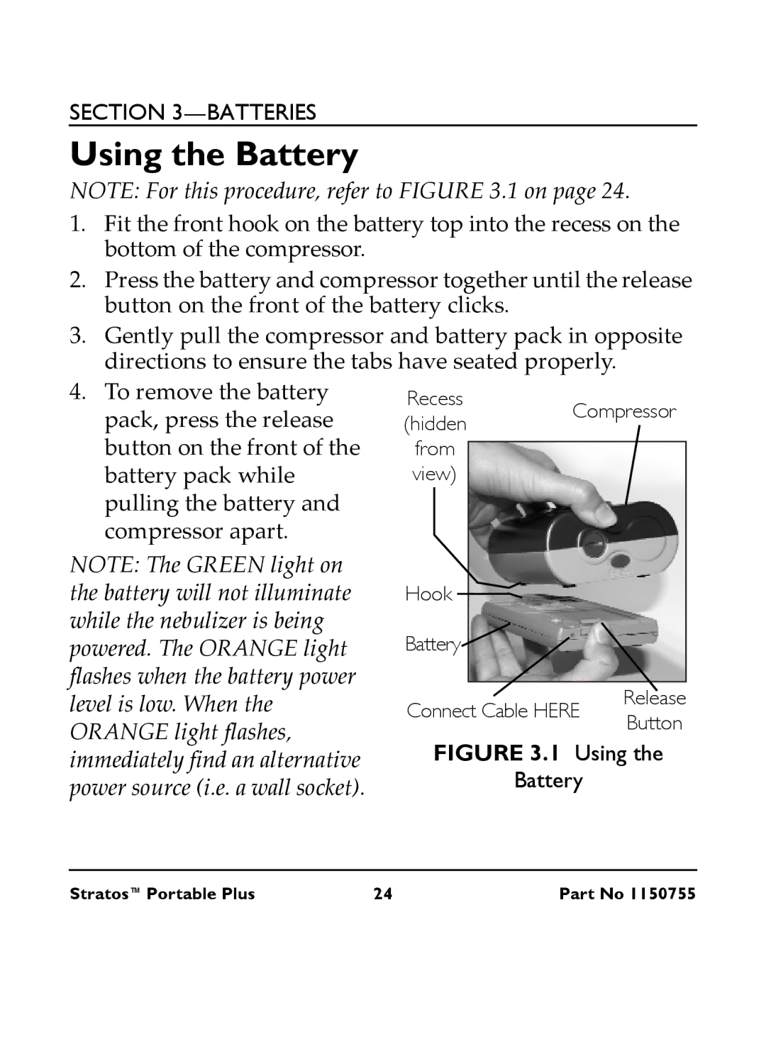 Invacare IRC 1730 manual Using the Battery 