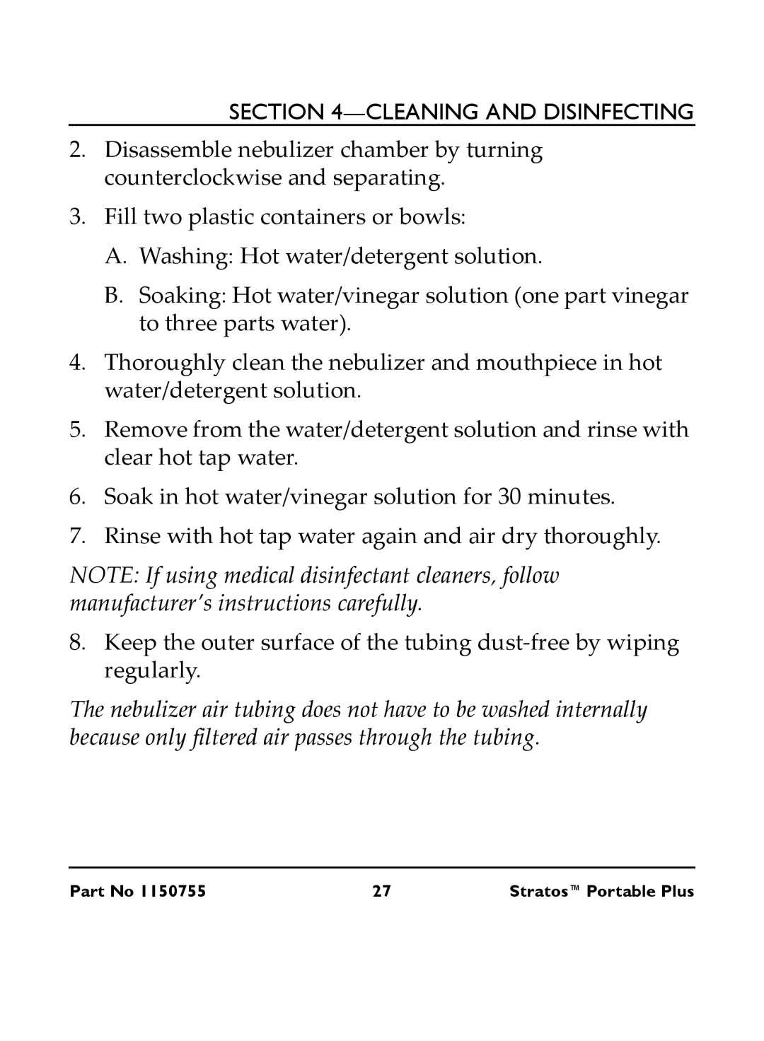 Invacare IRC 1730 manual Cleaning and Disinfecting 