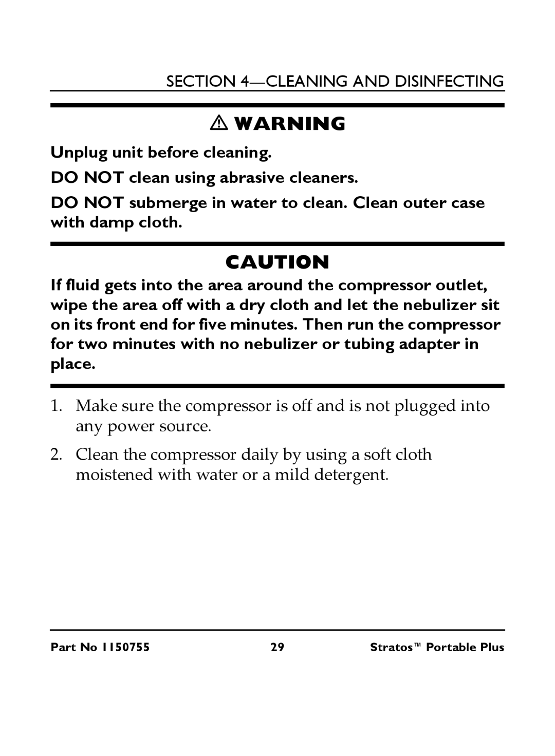 Invacare IRC 1730 manual Cleaning and Disinfecting 