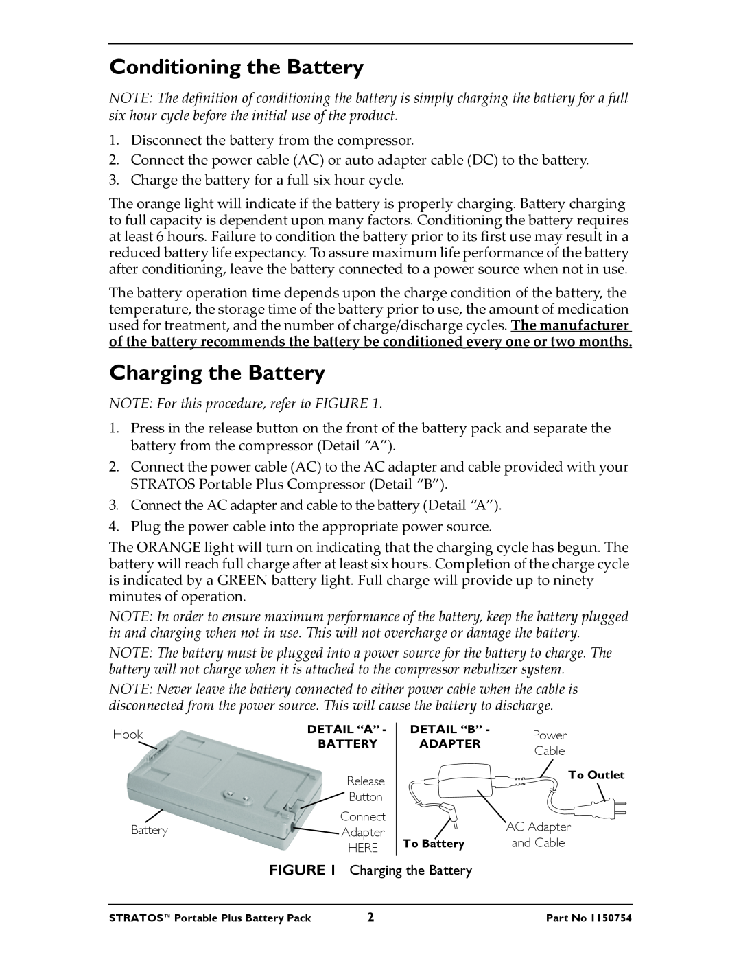Invacare IRC 1731 service manual Conditioning the Battery, Charging the Battery, NOTE For this procedure, refer to FIGURE 