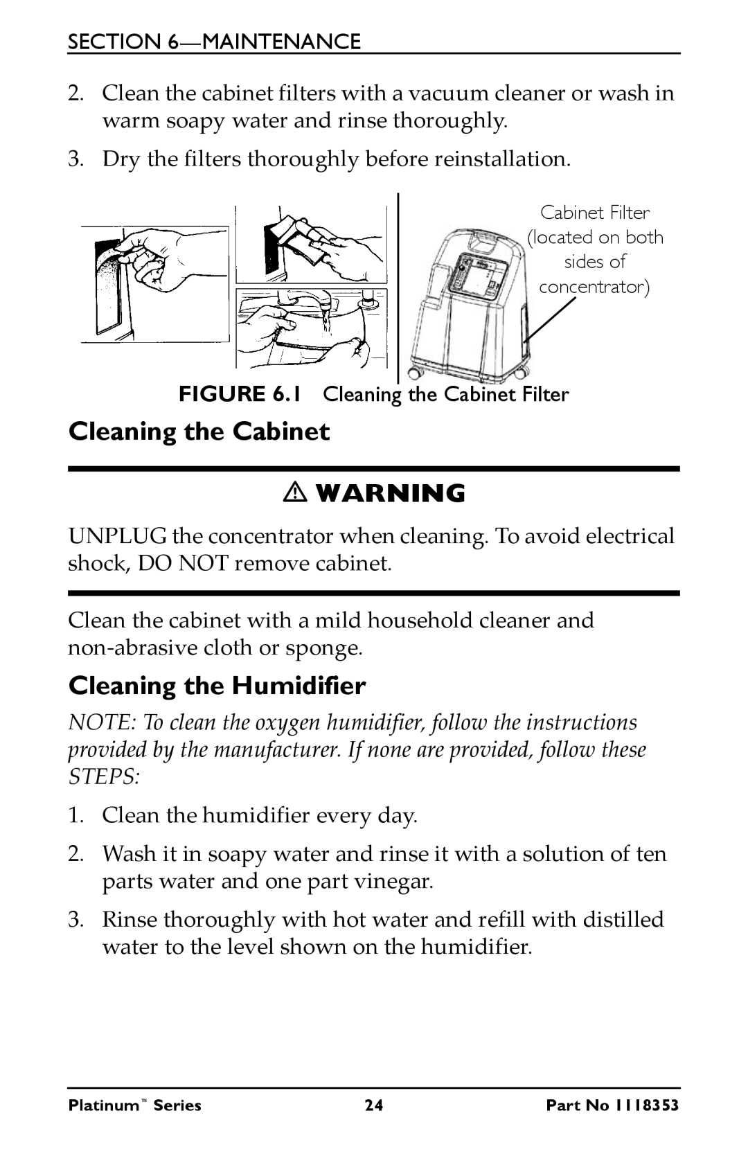 Invacare IRC5LX, IRC10LXO2 manual Cleaning the Cabinet 