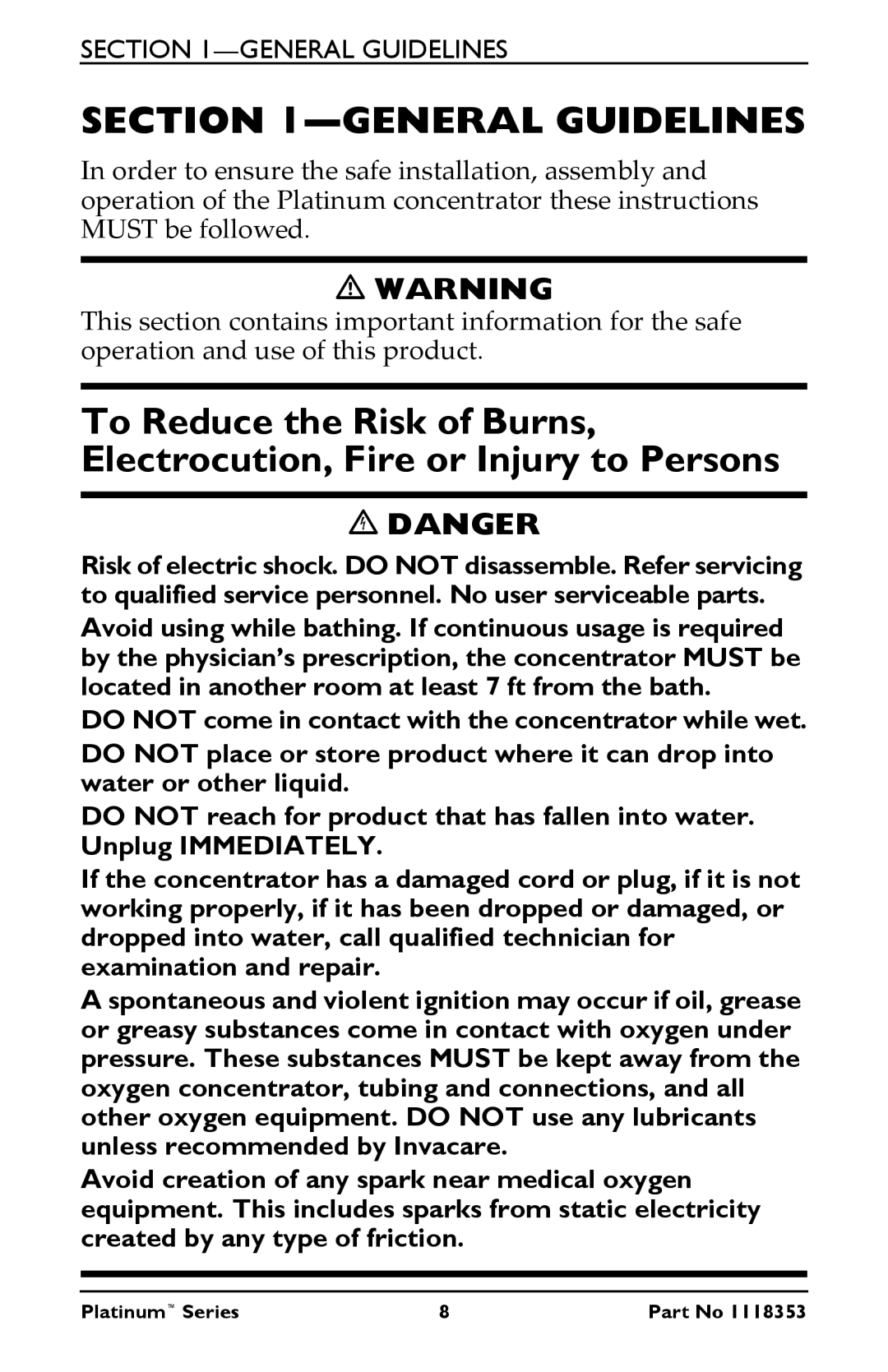 Invacare IRC10LXO2, IRC5LX manual General Guidelines 