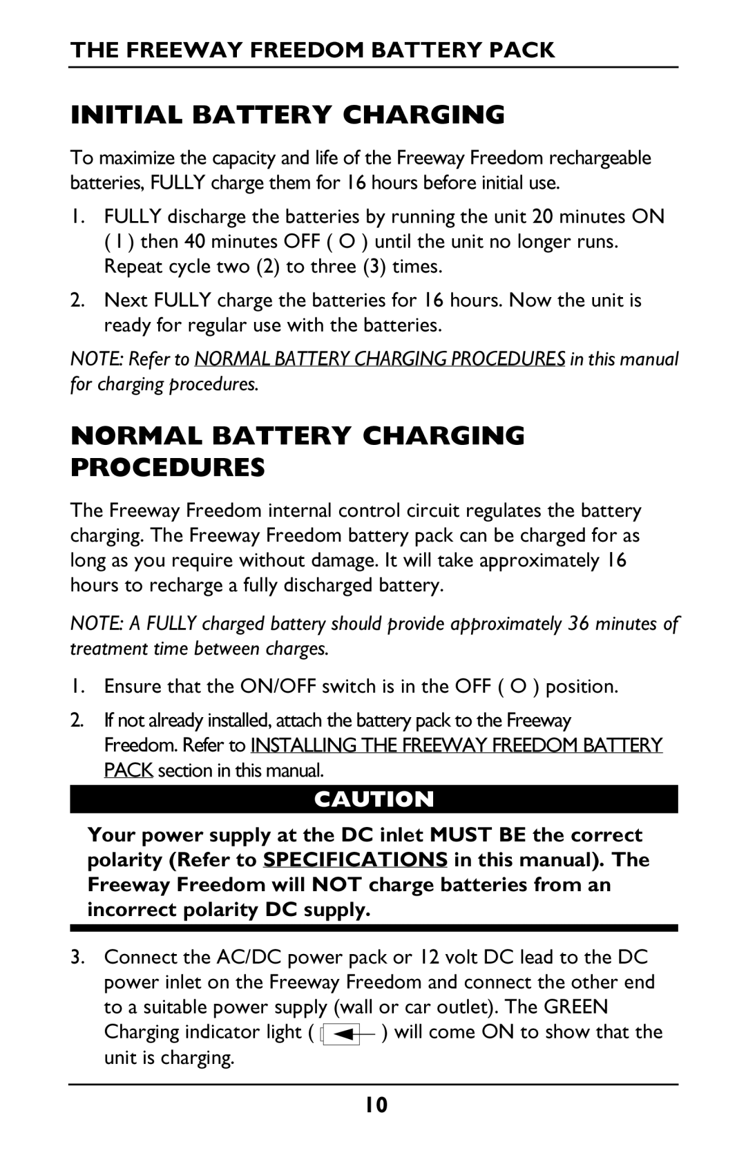 Invacare IRC1175 manual Initial Battery Charging, Normal Battery Charging Procedures 