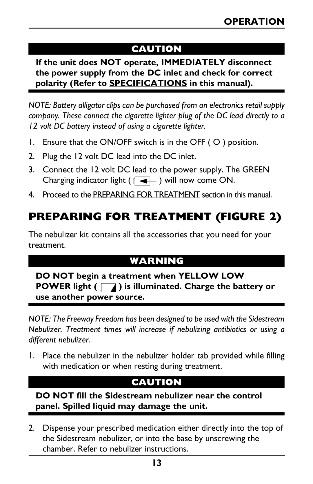 Invacare IRC1175 manual Preparing for Treatment Figure 