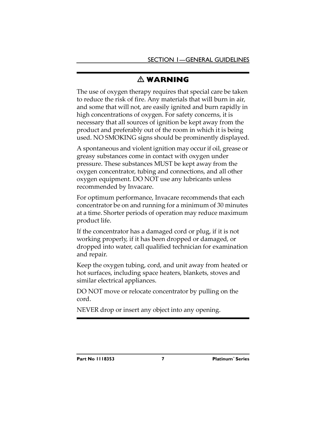 Invacare IRC10LXO2, IRC5LXO2 manual General Guidelines 