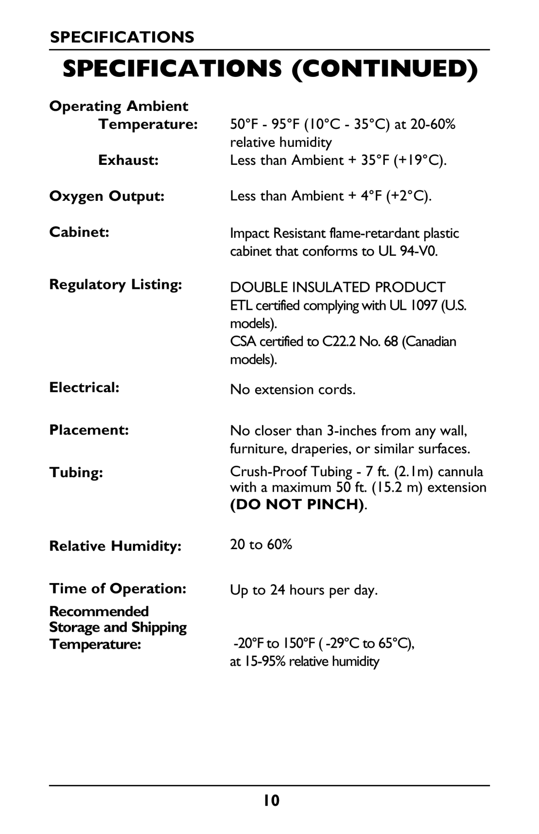 Invacare IRC5LXO2, IRC5LX manual Temperature 