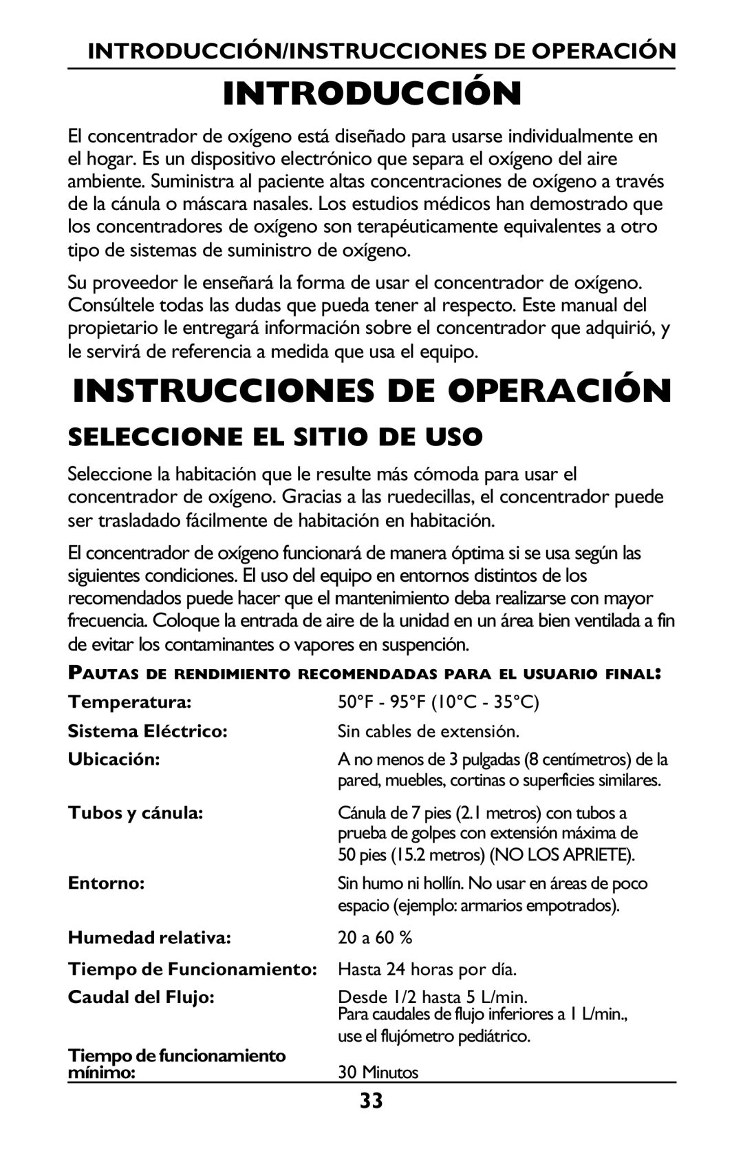 Invacare IRC5LXO2, IRC5LX manual Introducción, Instrucciones DE Operación, Seleccione EL Sitio DE USO 