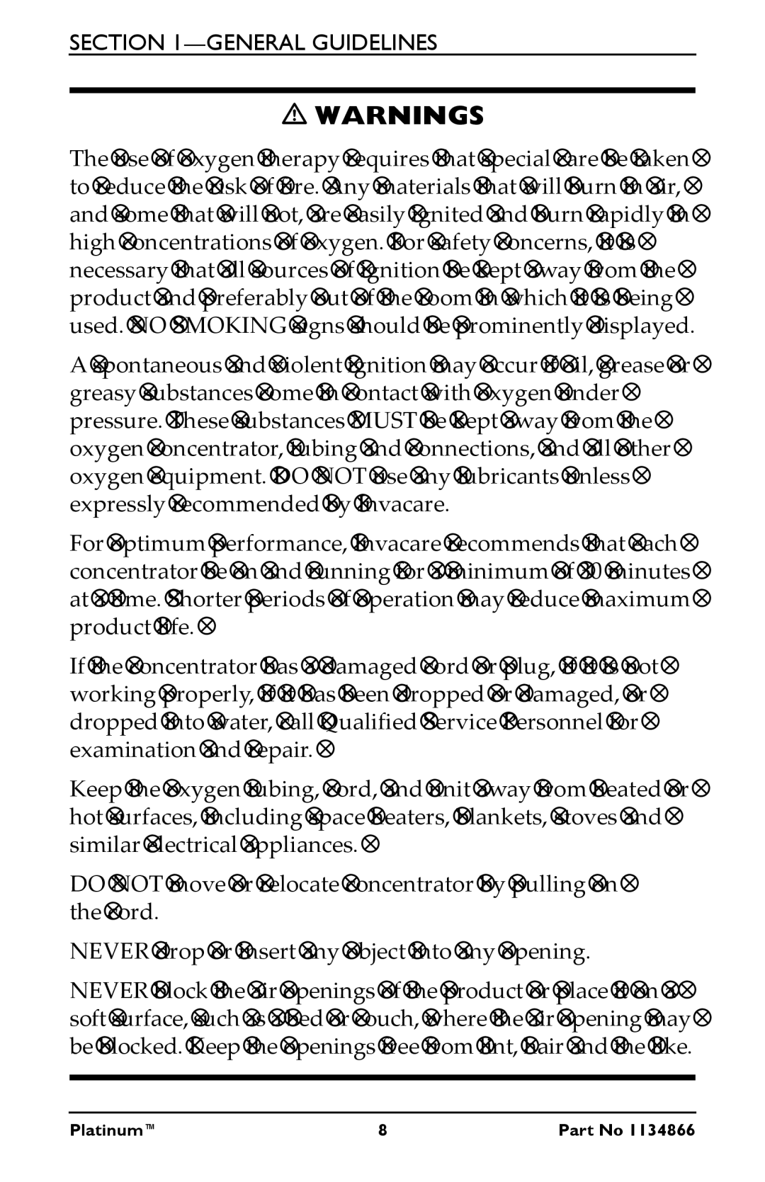 Invacare IRC5LXO2AWQ, IRC9LXO2AWQ, IRC5LXAW manual General Guidelines 