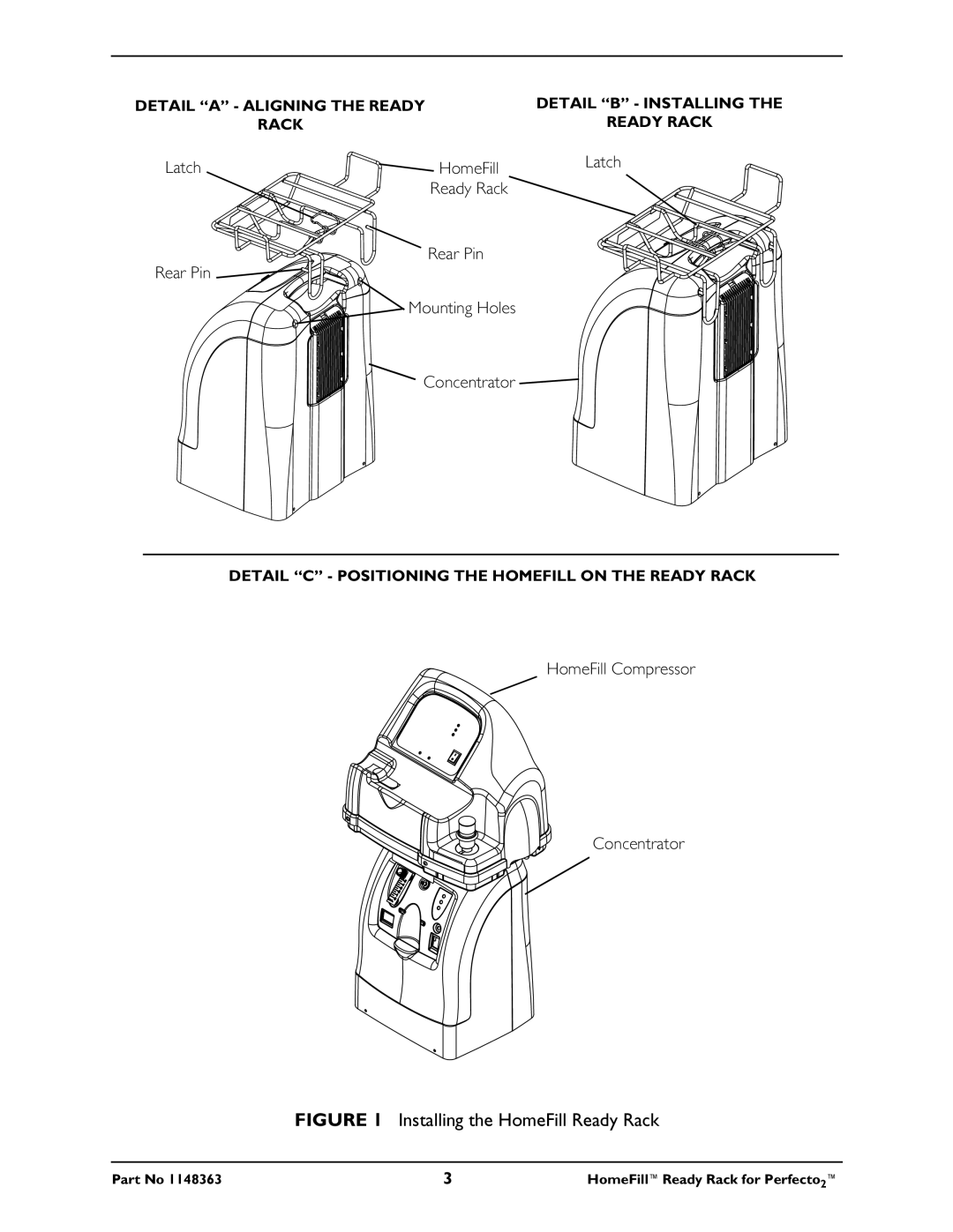 Invacare IRC5P2 instruction sheet Installing the HomeFill Ready Rack 