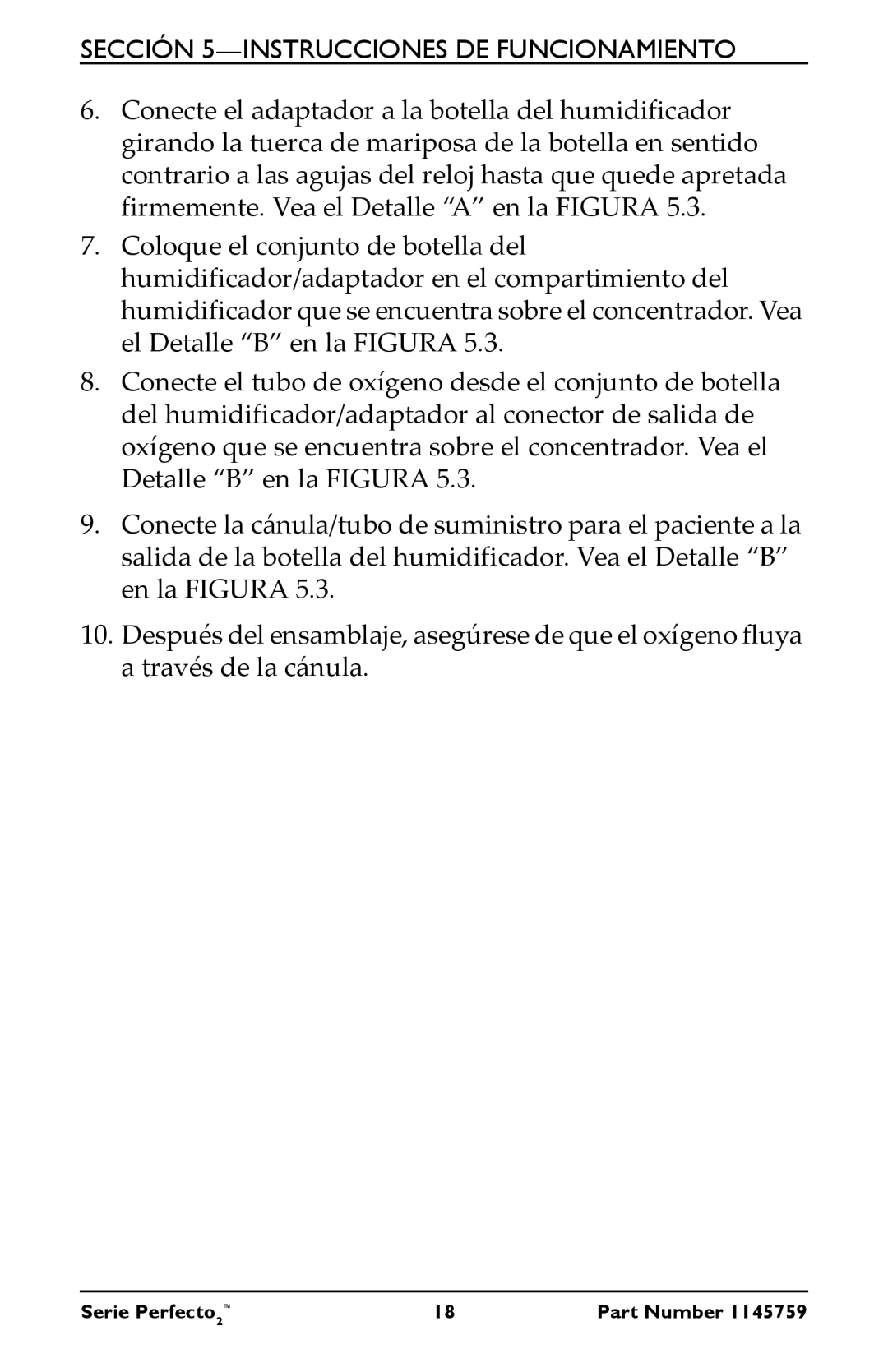 Invacare IRC5PW, IRC5PO2W manual Sección 5-INSTRUCCIONES DE Funcionamiento 