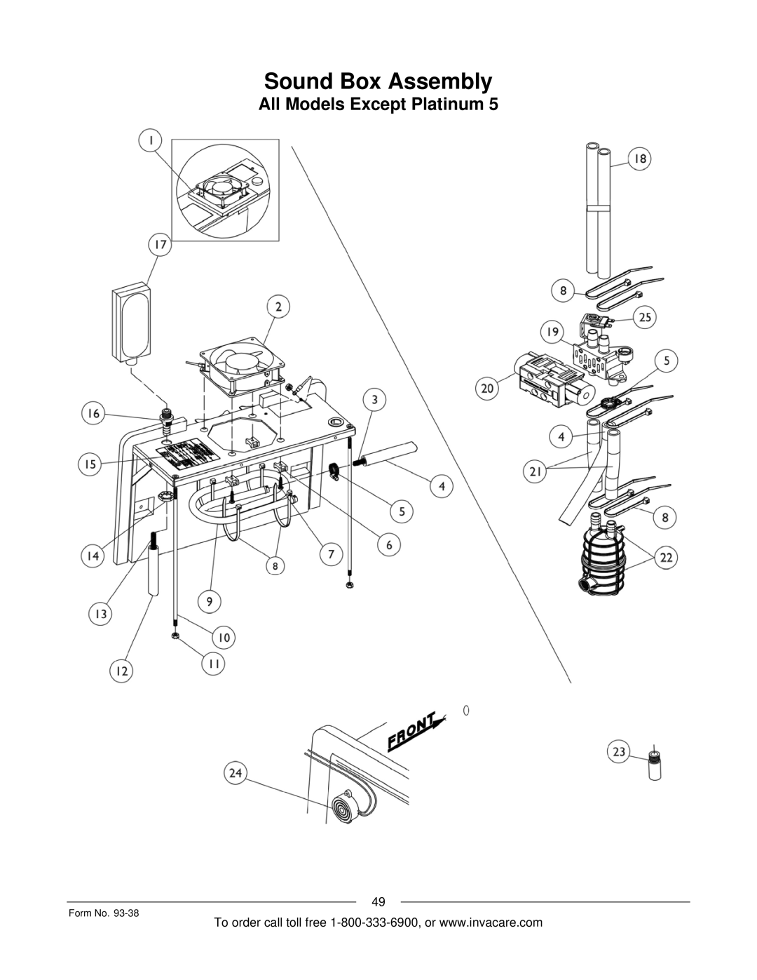 Invacare IRC5PW manual Sound Box Assembly 