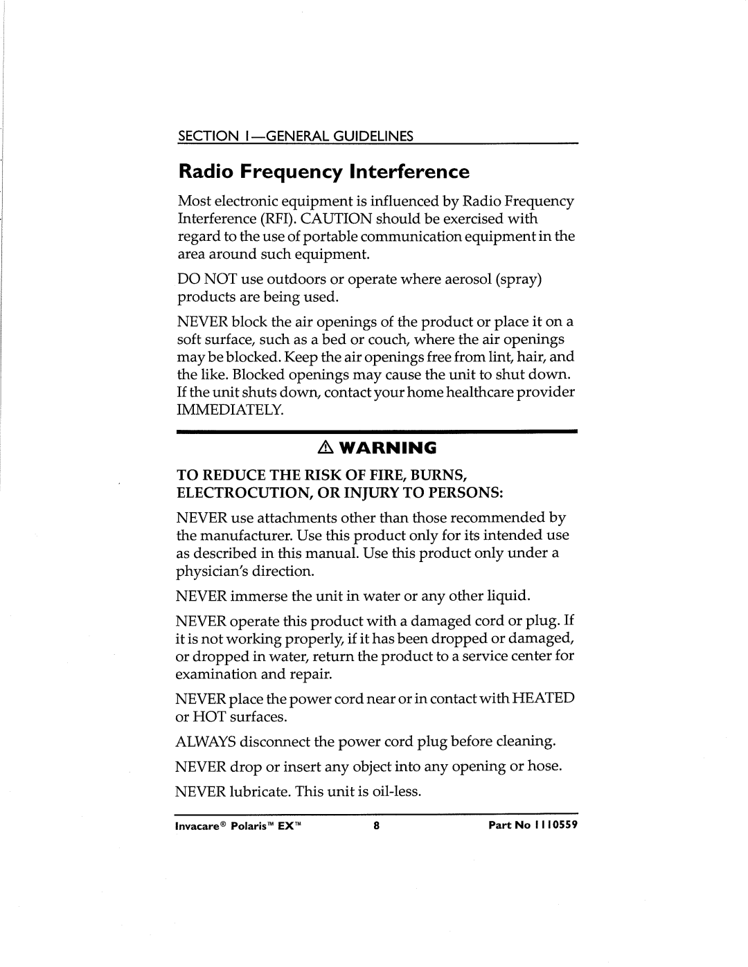 Invacare ISP3000 manual 