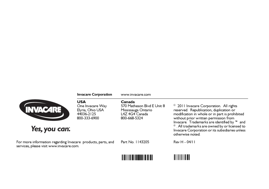 Invacare L-4, L-3 user manual Usa 