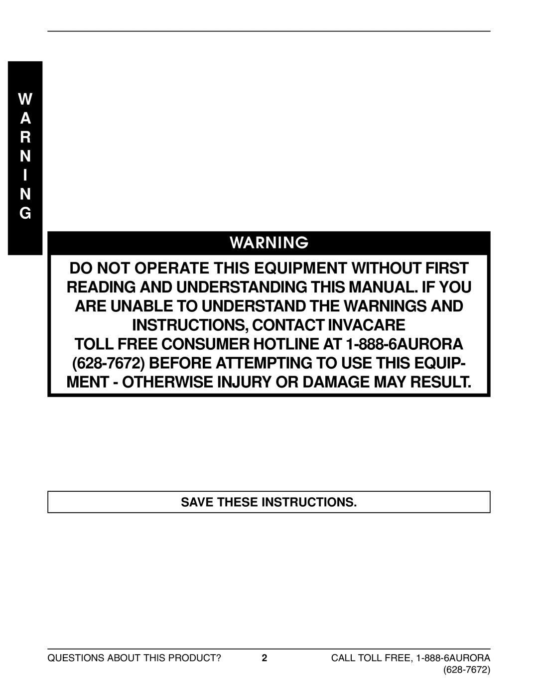 Invacare Lightweight Aluminum Wheelchair manual Ment Otherwise Injury or Damage MAY Result 