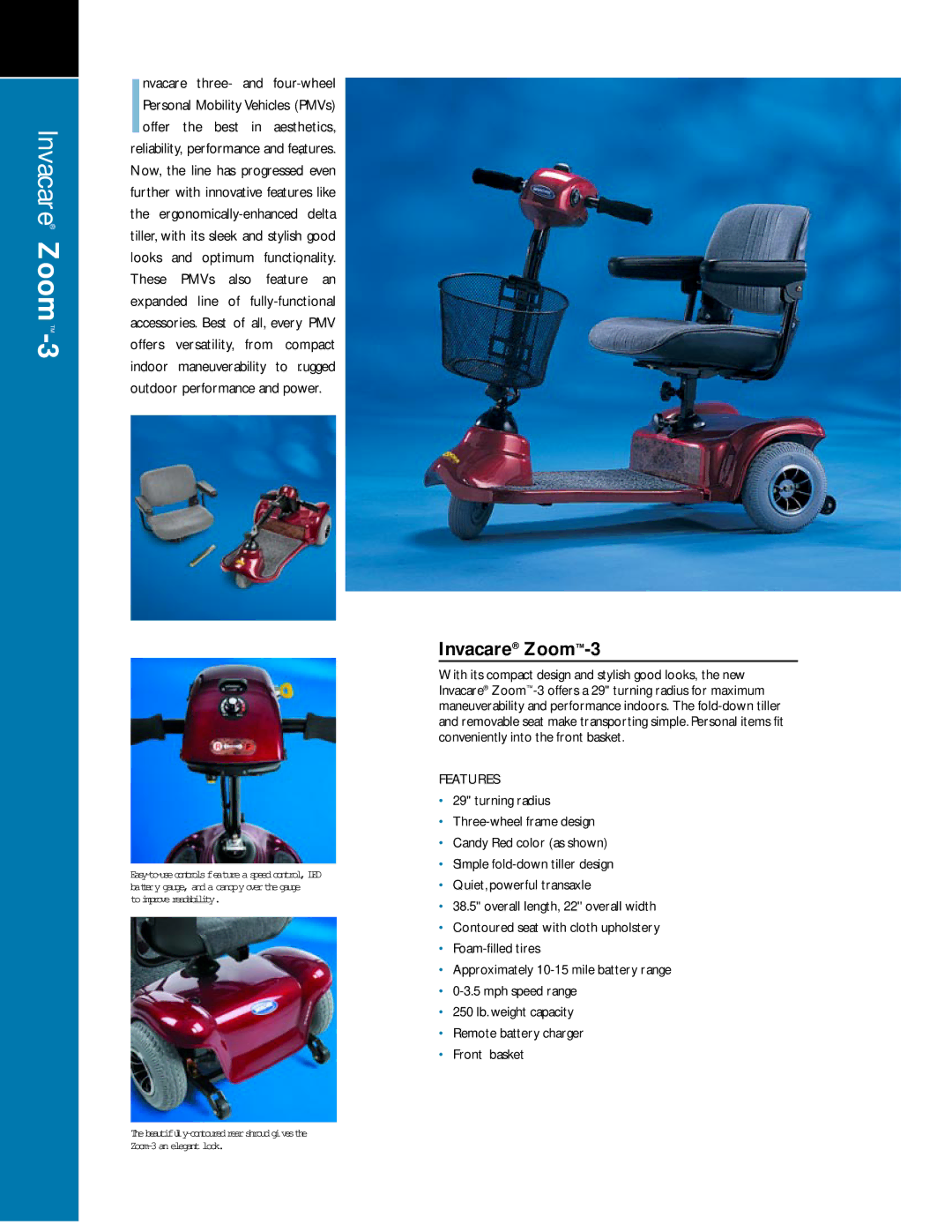 Invacare LX-3 manual Invacare Zoom-3 