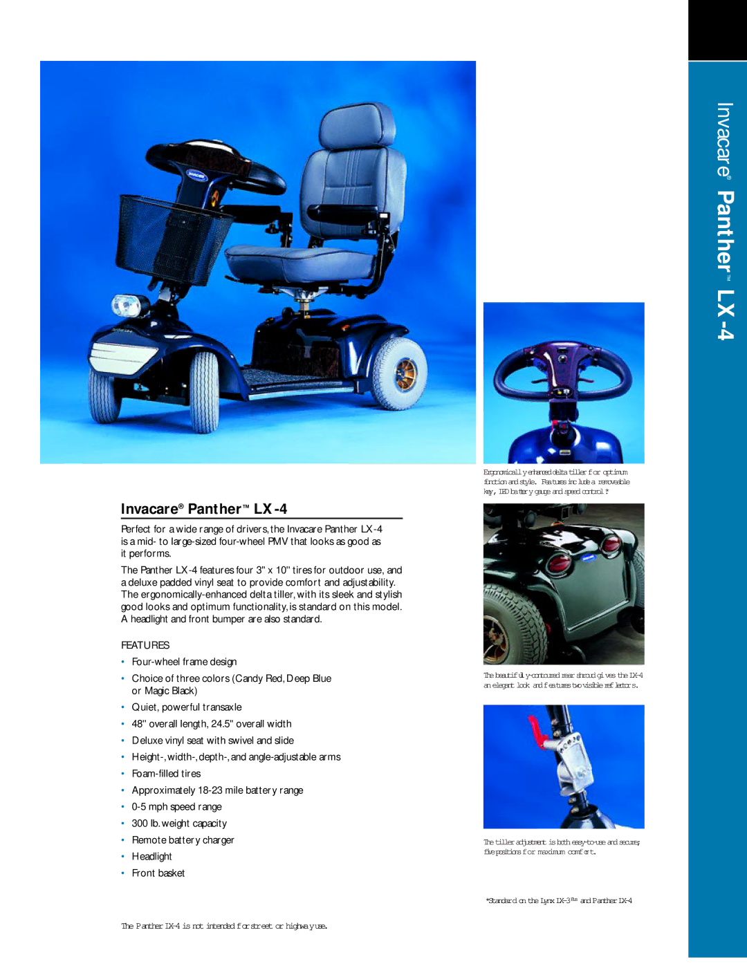 Invacare LX-3 manual Invacare Panther LX-4 