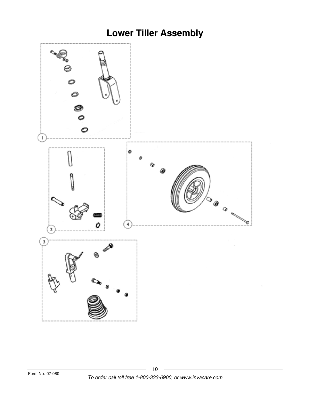 Invacare Lynx L-3X manual Lower Tiller Assembly 