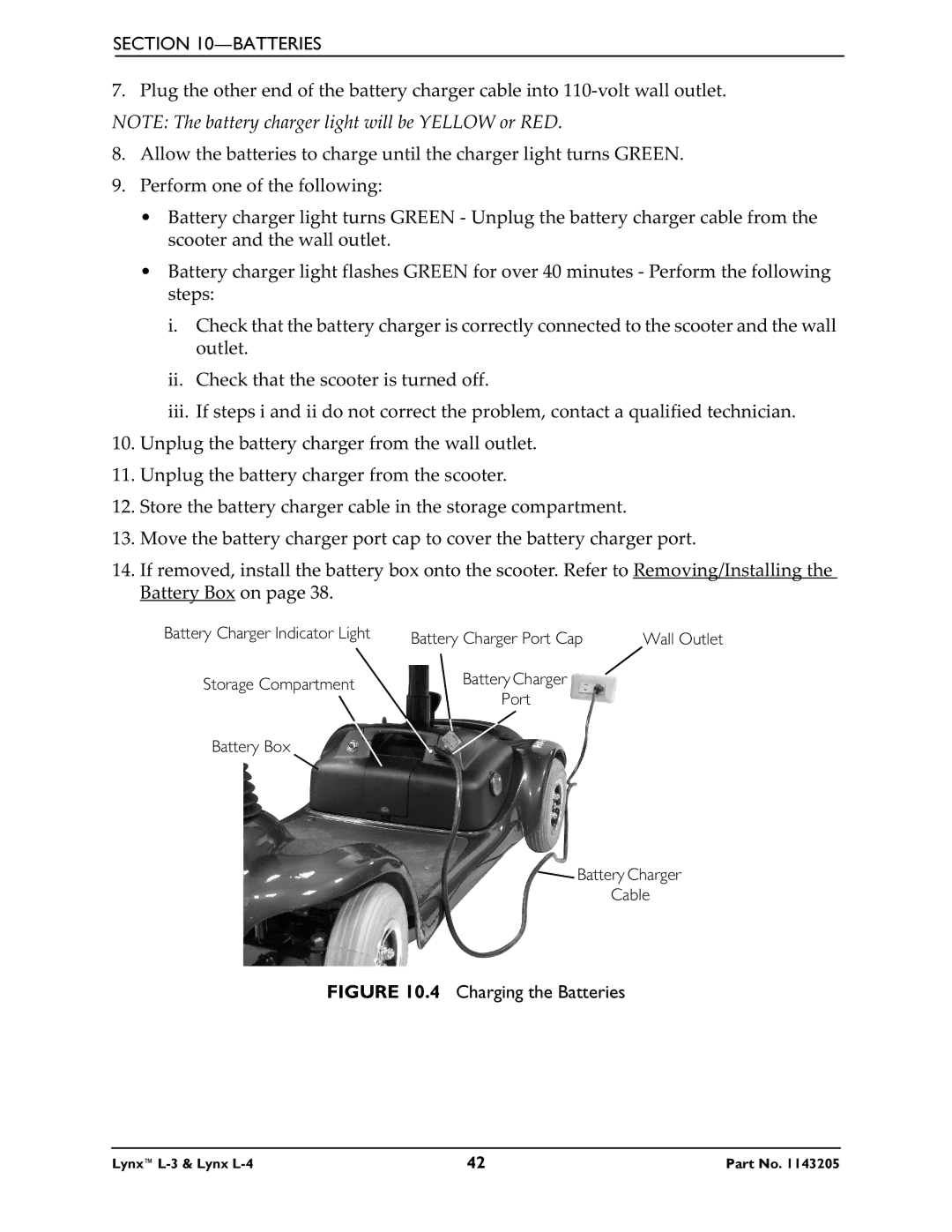 Invacare Lynx L-4 manual Charging the Batteries 