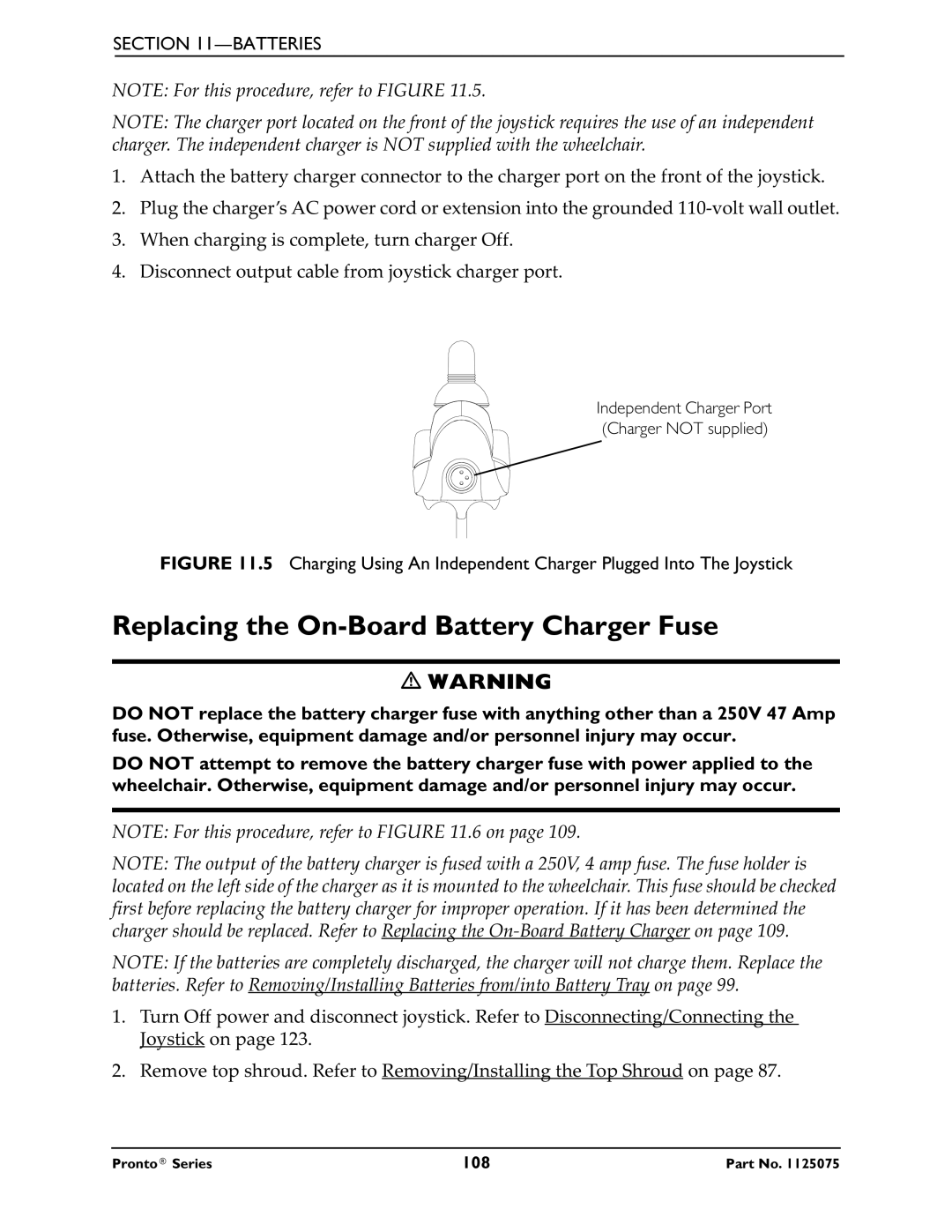 Invacare M50, M51, M61 service manual Replacing the On-Board Battery Charger Fuse 