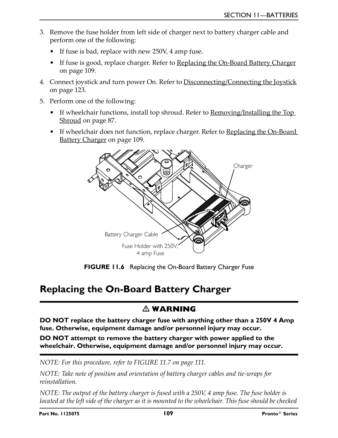 Invacare M51, M50, M61 service manual Replacing the On-Board Battery Charger Fuse 