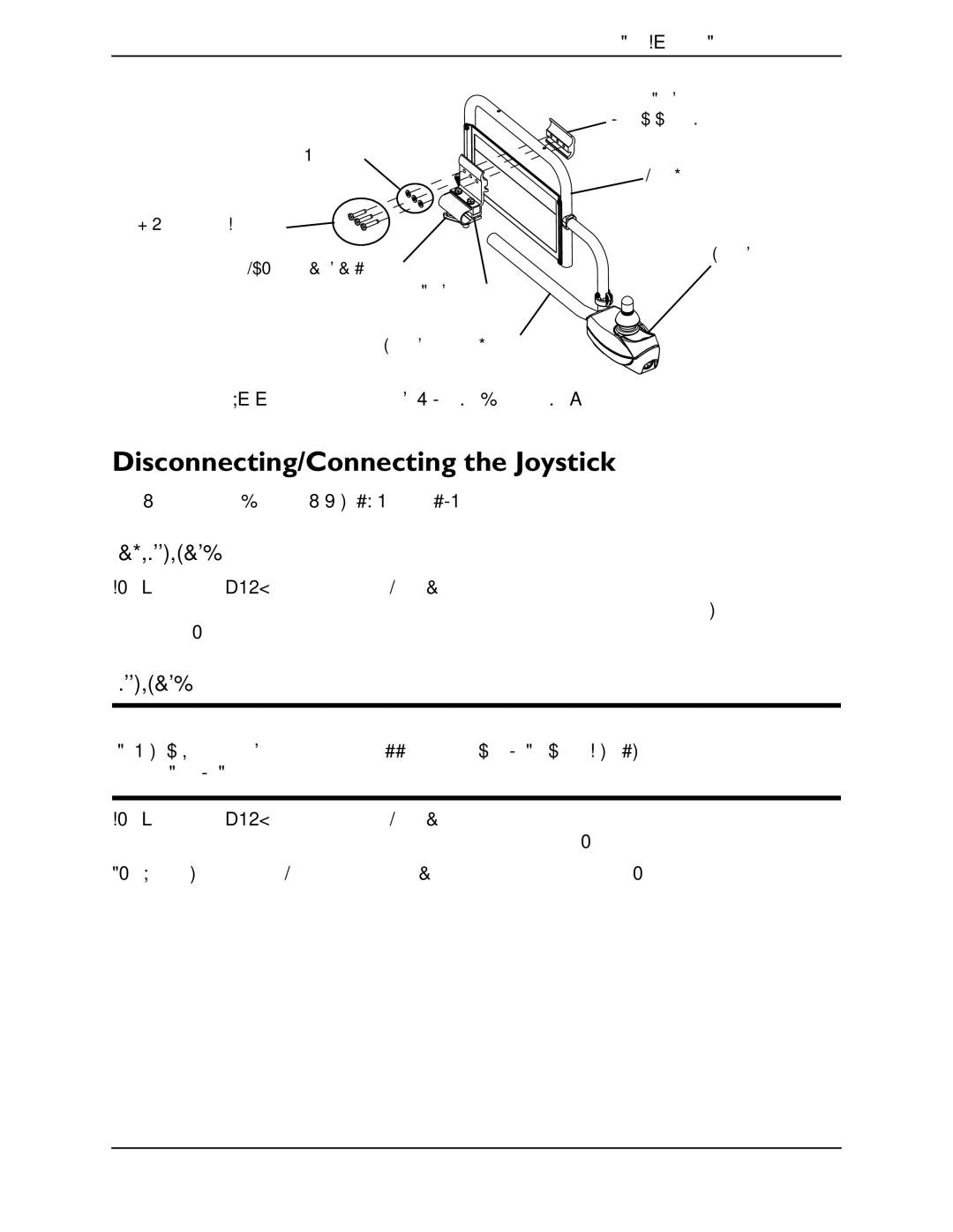 Invacare M50, M51, M61 service manual Disconnecting/Connecting the Joystick 