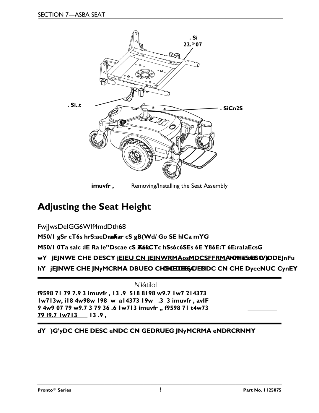 Invacare M51, M61 service manual Adjusting the Seat Height, M50/51 Wheelchairs Only 