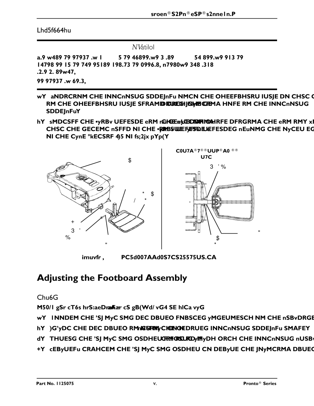 Invacare M51, M50, M61 service manual Adjusting the Footboard Assembly, Angle 