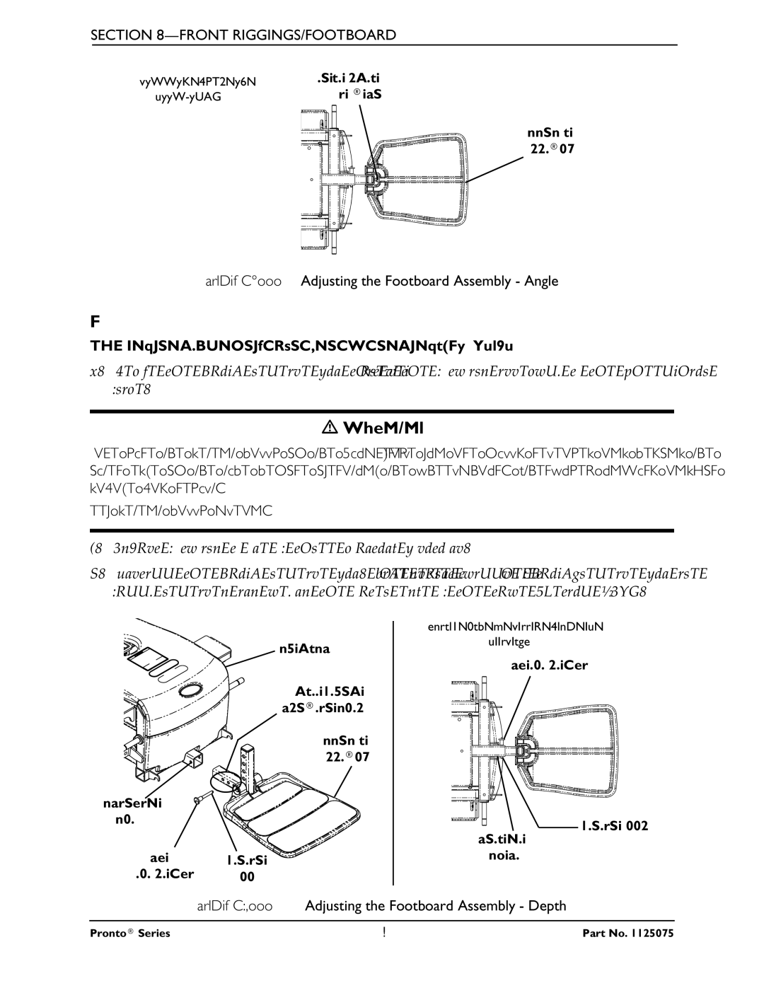 Invacare M61, M50, M51 service manual Depth, Adjusting the Footboard Assembly Angle 