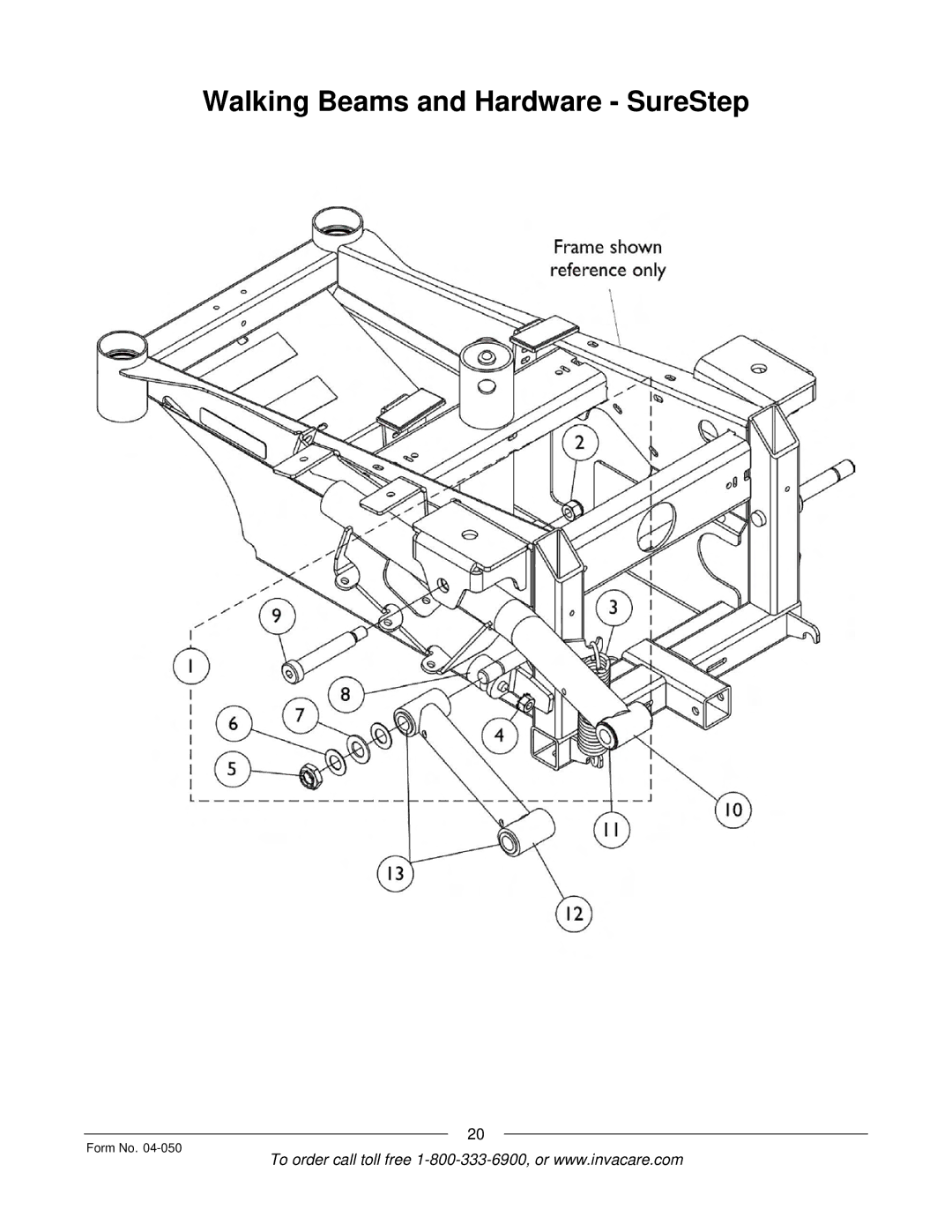 Invacare M50TM, M51TM manual Walking Beams and Hardware SureStep 