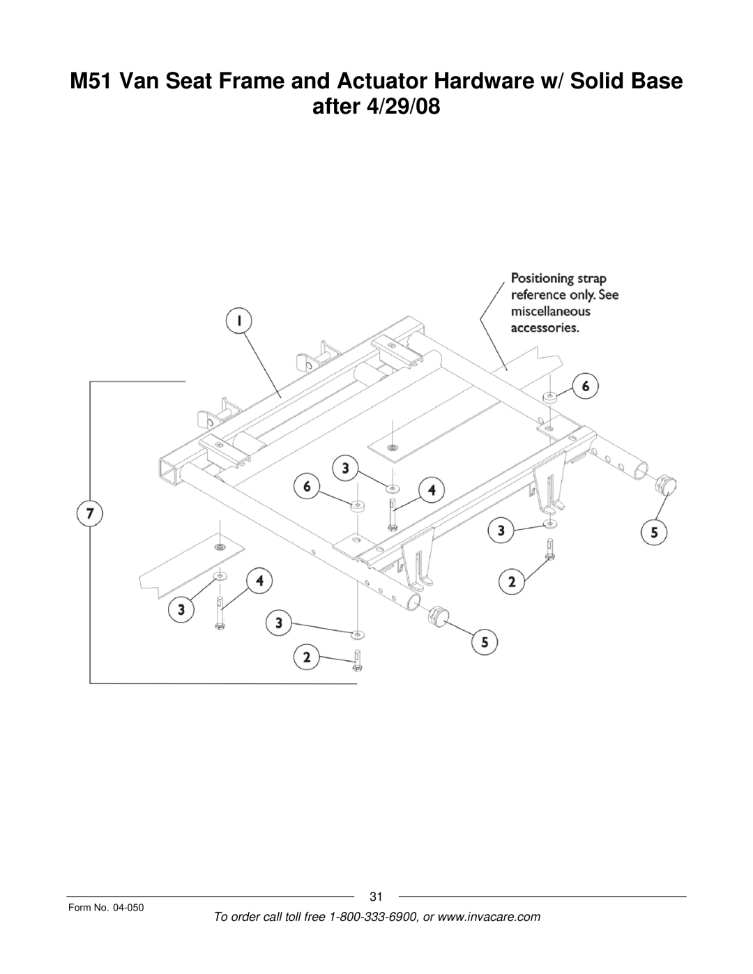 Invacare M51TM, M50TM manual Form No 