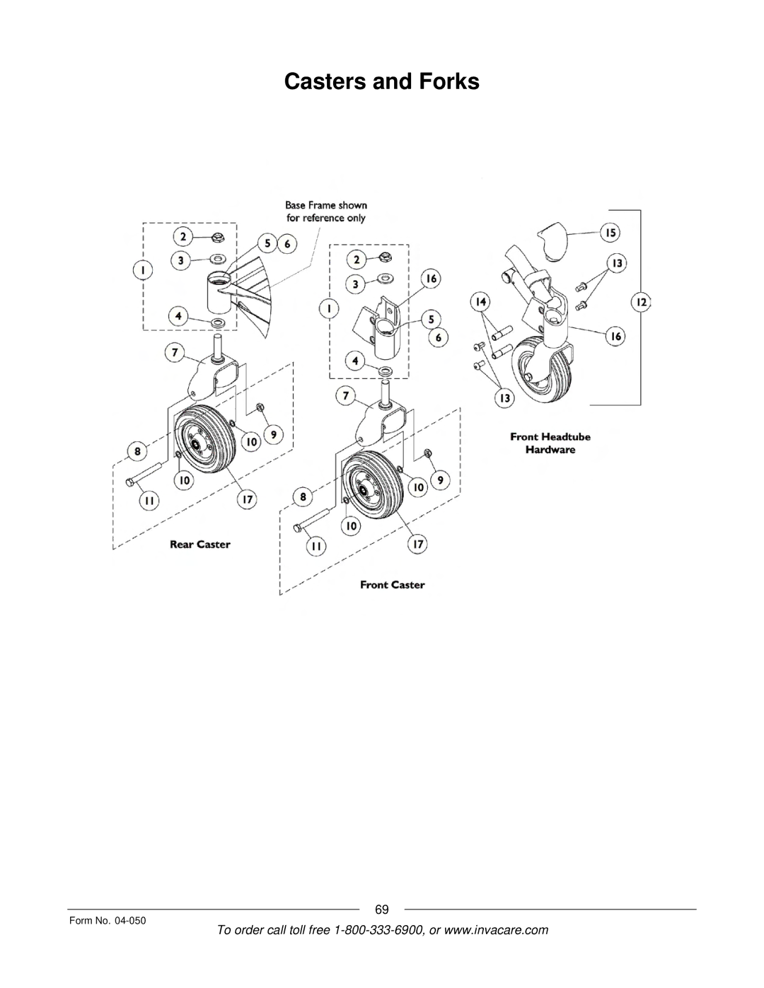 Invacare M51TM, M50TM manual Casters and Forks 